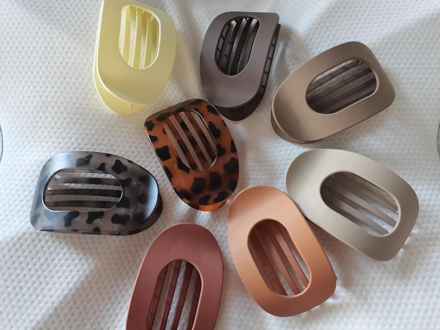 8 PCS Flat Hair Clips French round Lay down Hair Claw Clips for Women Girls Strong Hold Hair Barrettes for Thick Thin Hair Comfortable Curved Flat Clips for Lying Driving and More image number 4