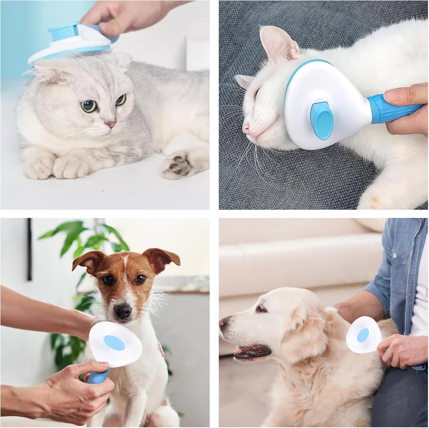 Cat Brush for Shedding and Grooming, Self Cleaning Slicker Brushes for Dogs and Cats Grooming Brush Tool, Bath Brush Hair Grooming Comb Hair Slicker Brush, Cats Dogs Brush Massage-Self Cleaning image number 5