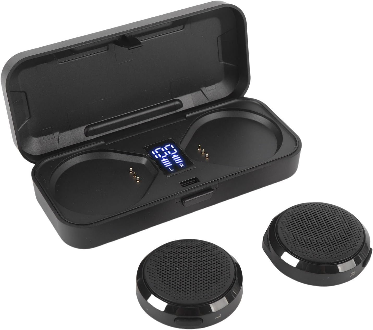 Sustvita Bluetooth Helmet Speaker with Active Noise Cancellation, 50 Hours Audio from a 1900Mah Charging Case, a Motorcycle Bluetooth Headset for Most Helmets image number 6