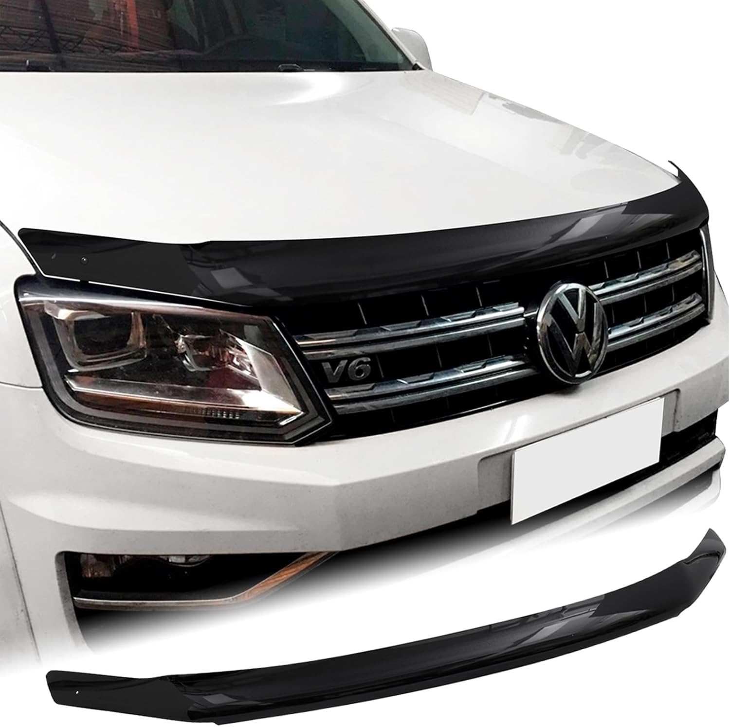 SUERAUTO4X4 Bonnet Protector for VW Volkswagen Amarok 2H 2009-2022 Accessories, Tinted Black Injection Front Bonnet Stone Guard Hood Protector Trim Cover Ute Car Exterior image number 1
