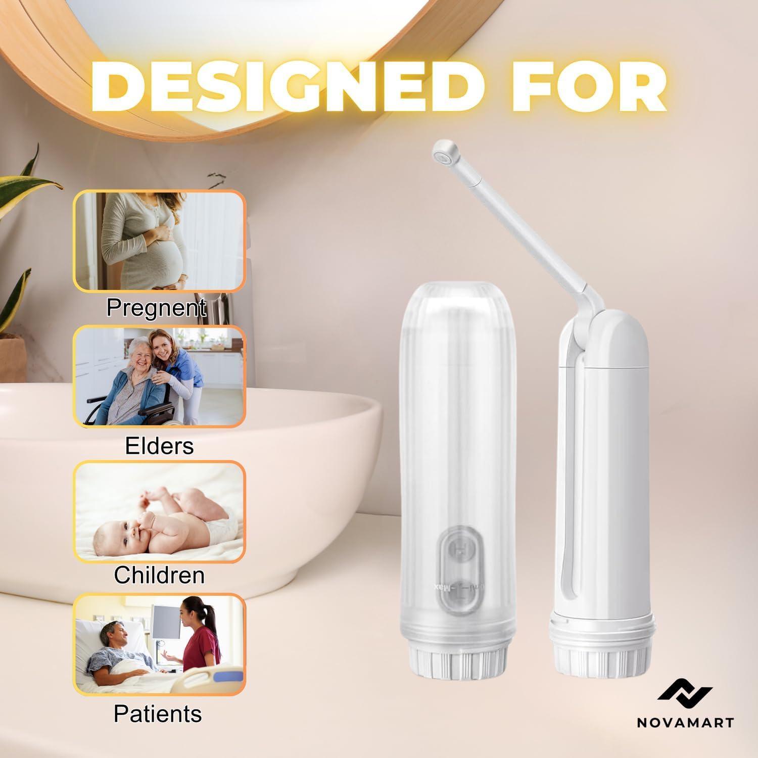 Portable Bidet Sprayer &ndash; Manual Handheld Travel Bidet Bottle for Personal Hygiene | 145Ml Capacity, Soft Silicone Nozzle | Lightweight (215G)| Material: Silicone + ABS + PC | White image number 1