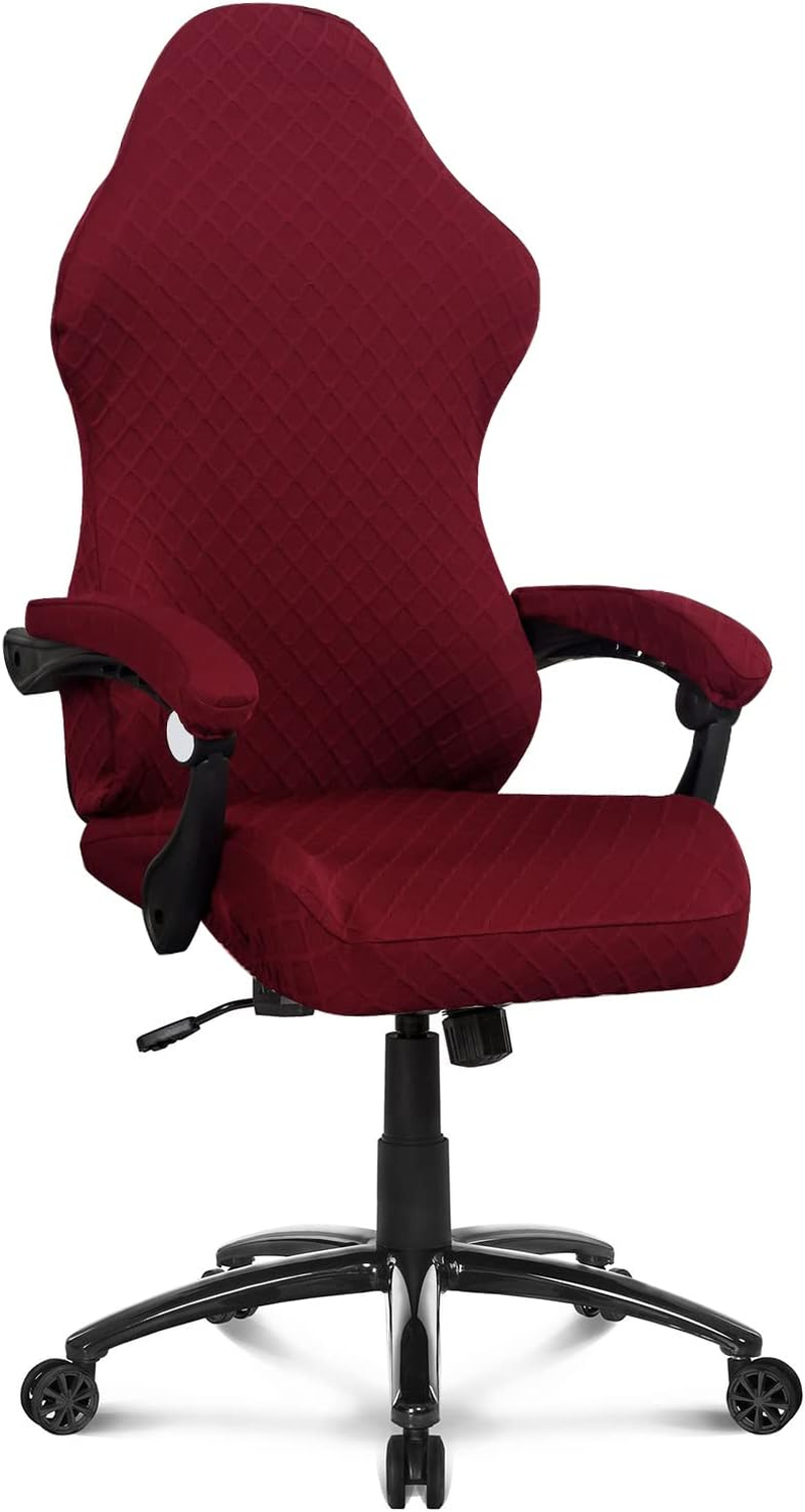 Deisy Dee NO Chair Covers - Stretchy Polyester Gaming Chair Slipcovers for Reclining Racing Chairs (Coffee)