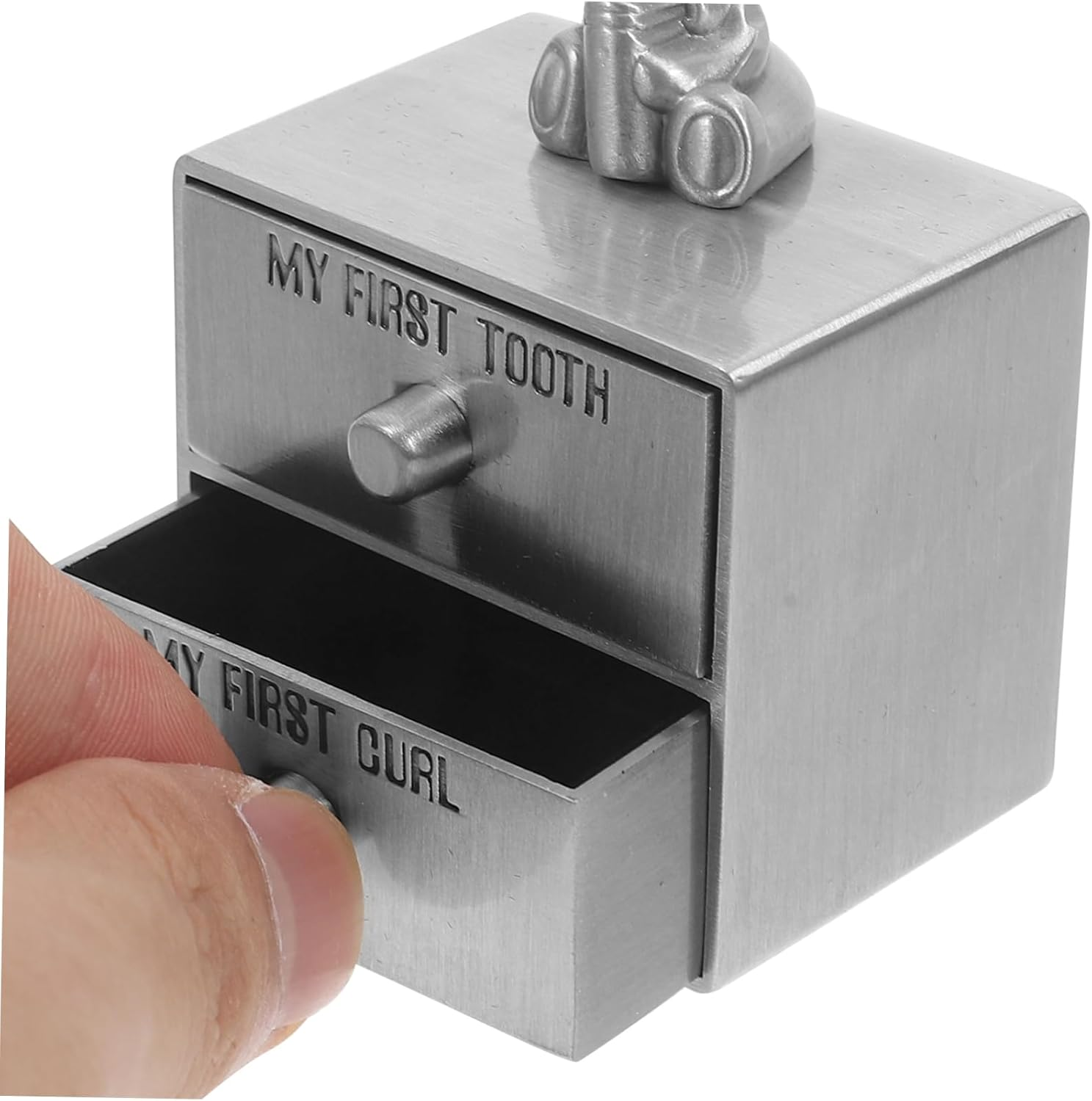 BESPORTBLE First Tooth and Fetal Hair Keepsake Box Double Metal Storage Box for Essentials image number 5
