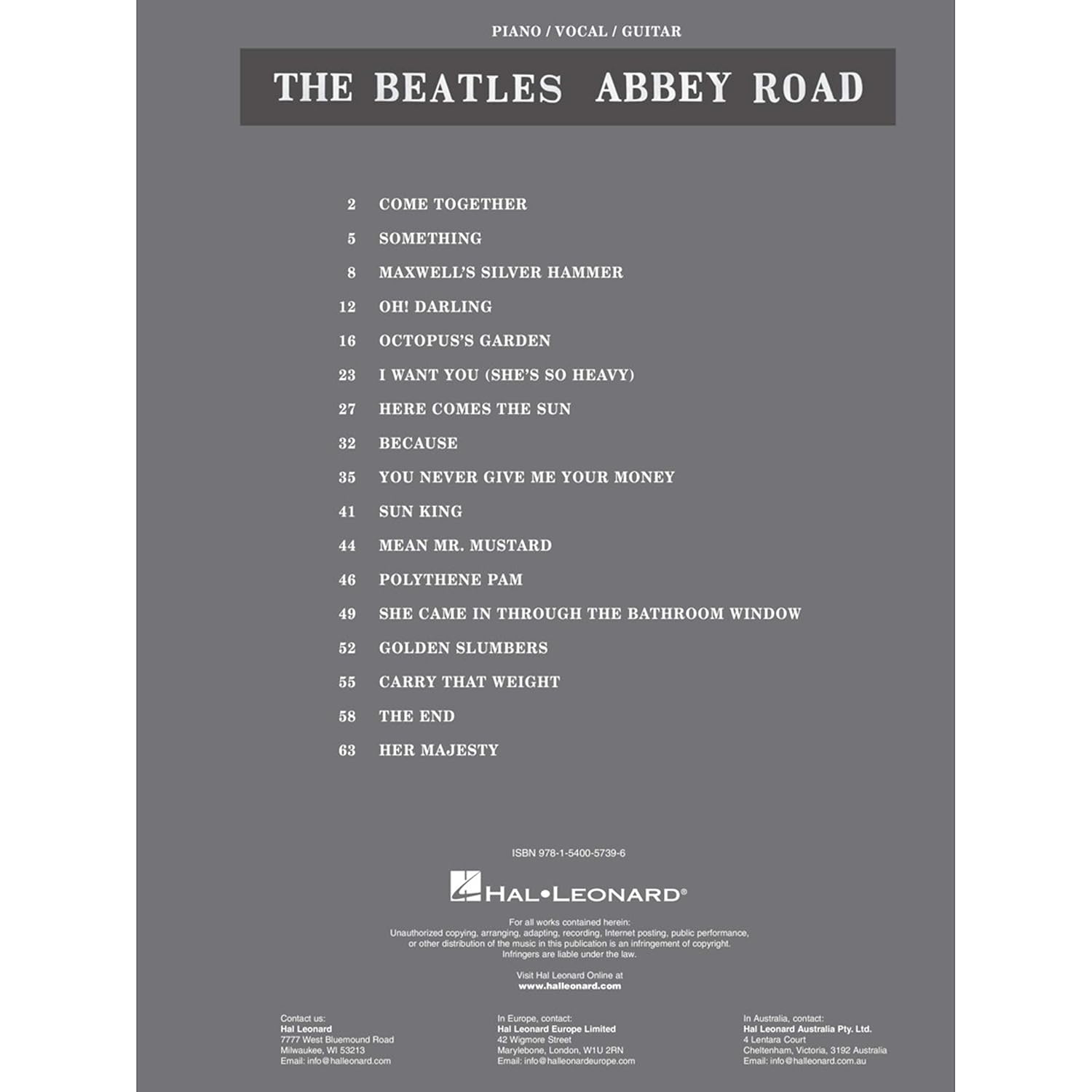 The Beatles - Abbey Road Pinao/Vocal and Guitar Chords image number 2
