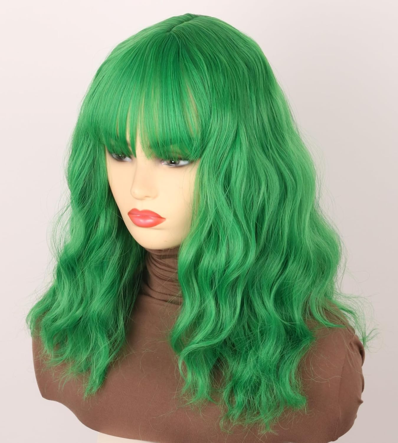 Topcosplay Women'S Wig Half Black and Half Grey Long Wavy Curls Natural Wig for Costume Party Halloween Carnival (Vanilla Green) image number 1