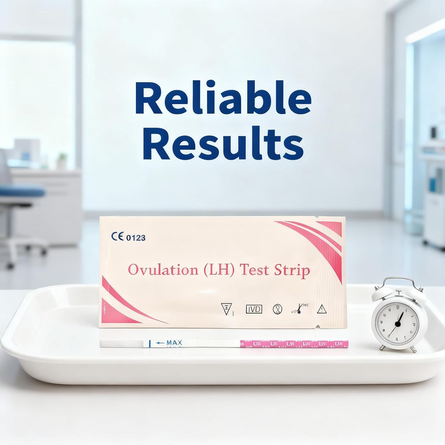 100Pcs Ovulation Test Strips, Female Ovulation Test Early Detection Kit, Accurate and Sensitive of Easy at Home Ovulation Strips, for Natural Conception People image number 1