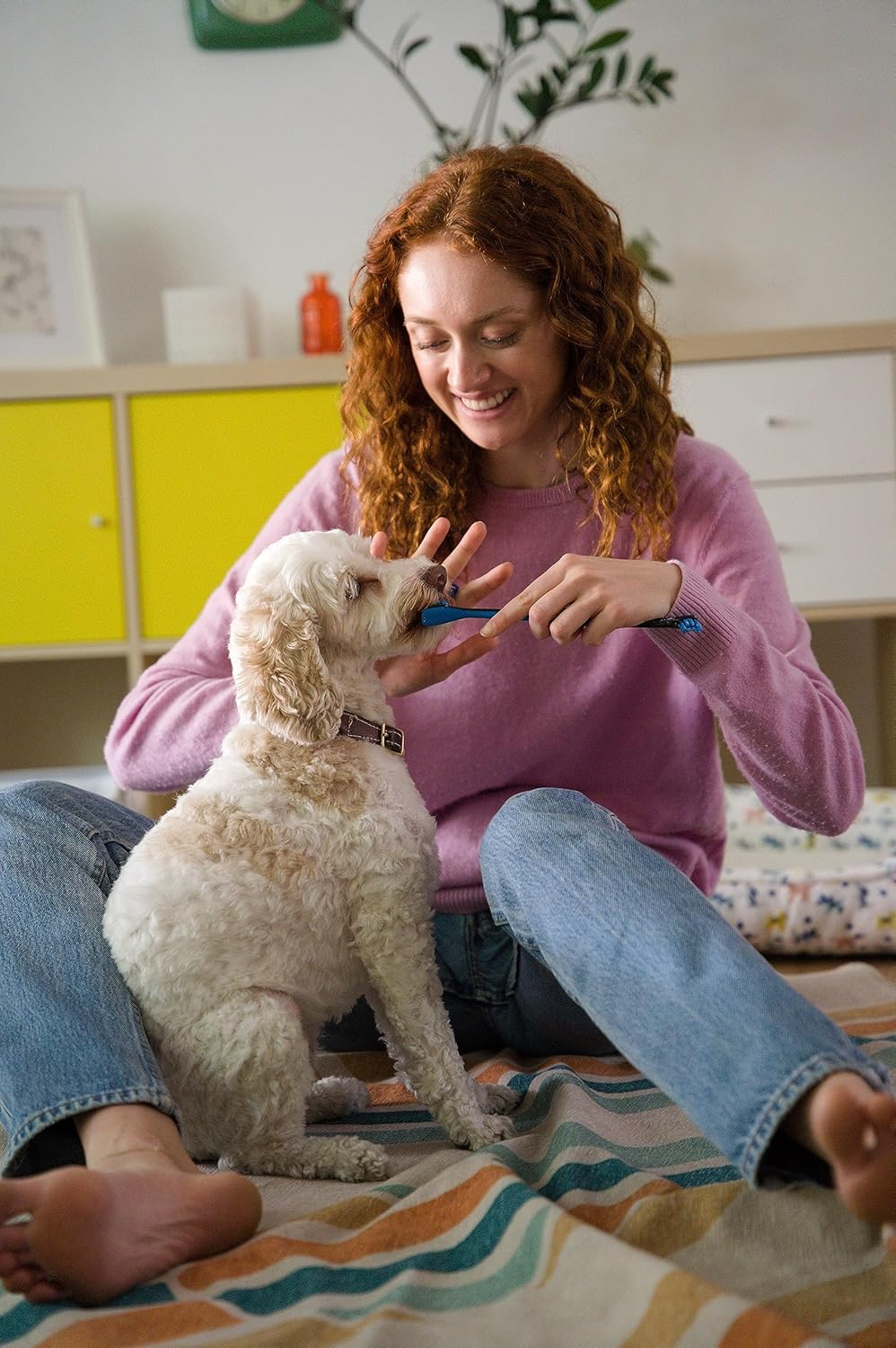 Paw Ready Pet Toothbrushing Assistant for Puppies' Dogs and Cats Allows You to Brush Your Pet&rsquo;S Teeth without Constantly Worrying about Getting Bitten. (Blue, Small) image number 5