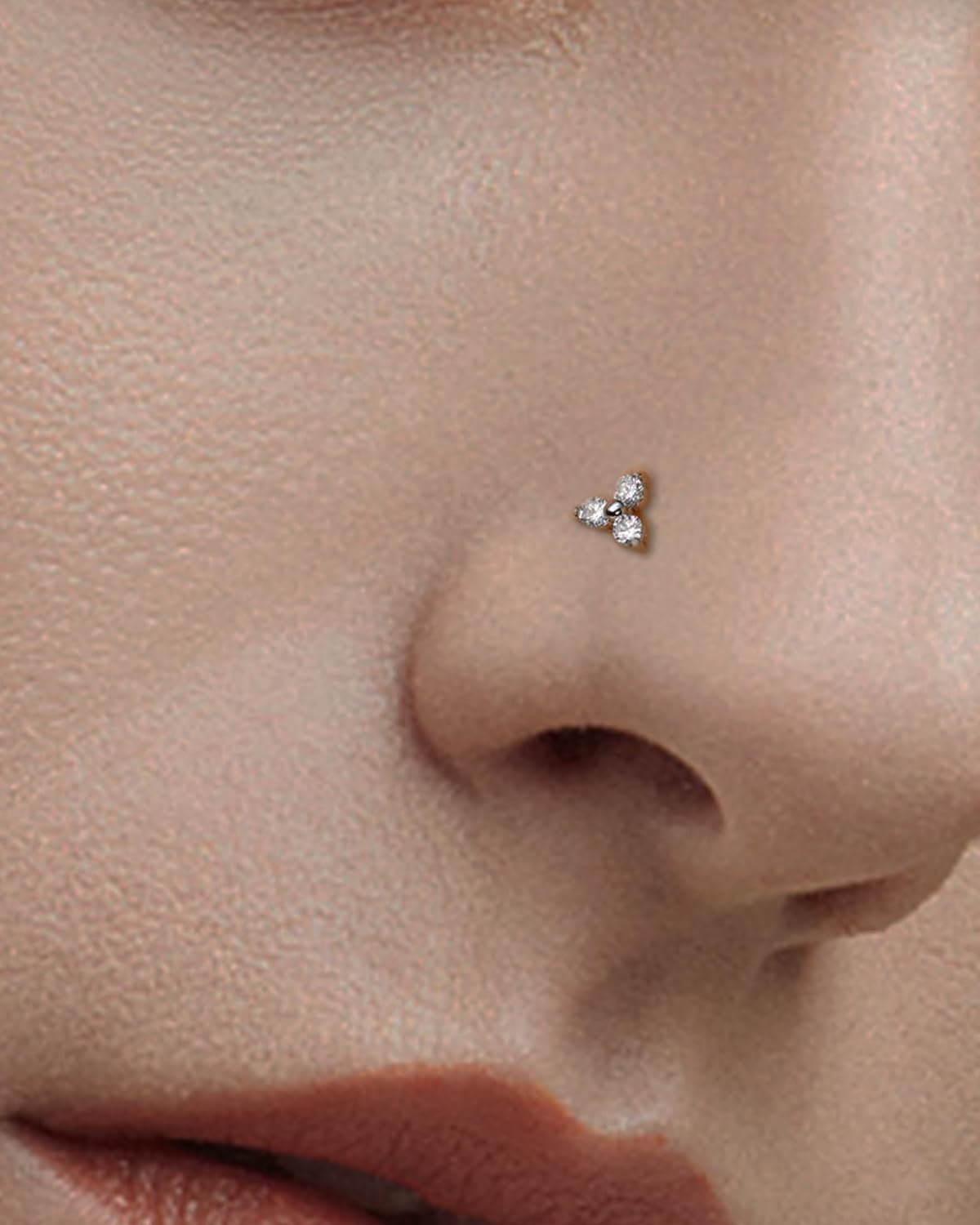 MODRSA Nose Rings Nose Rings Hoops Nose Ring Surgical Steel Nose Piercings Jewelry Double Hoop Nose Rings for Women Silver Gold Nose Rings 20 Gauge