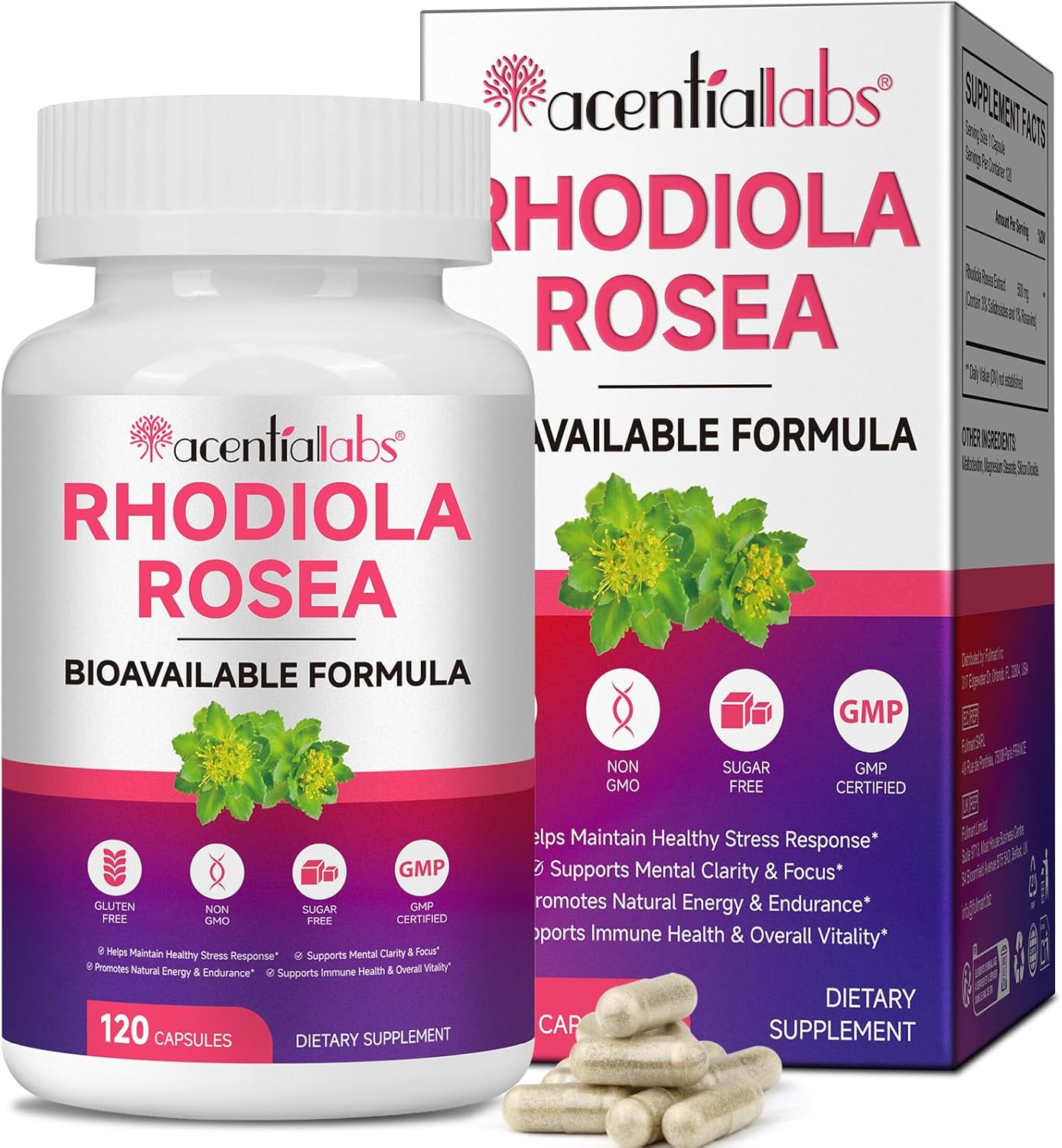 Rhodiola Rosea Extract 500Mg | Standardised Botanical Formula | Daily Herbal Supplement | 4 Month Supply | 120 Capsules