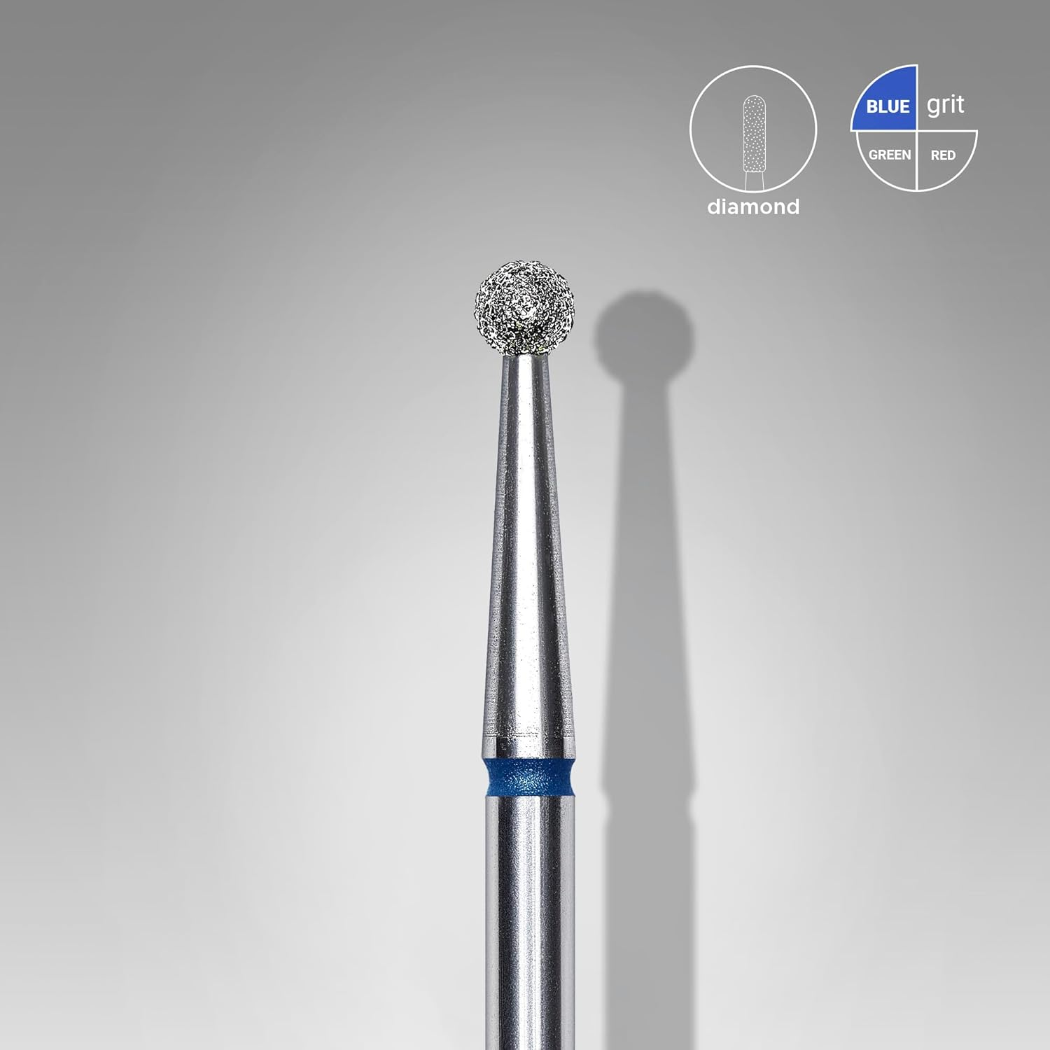 STALEKS PRO Expert Diamond Nail Drill Bit (Ball, Blue, 2.5Mm) &ndash; Medium Grit 120 Multi-Purpose Bit for Hardware Manicure & Pedicure, Pterygium & Cuticle Removal image number 3