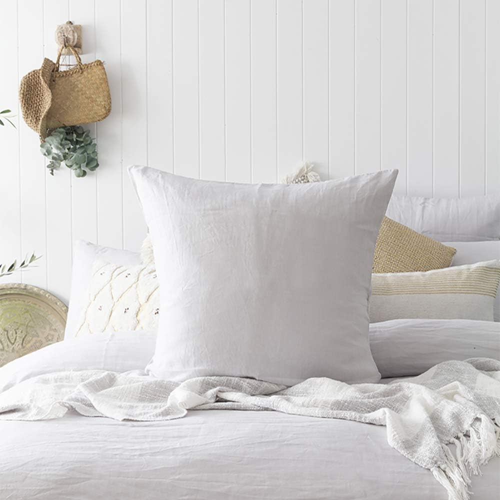 Bambury French Linen Pillowcase, European, Silver