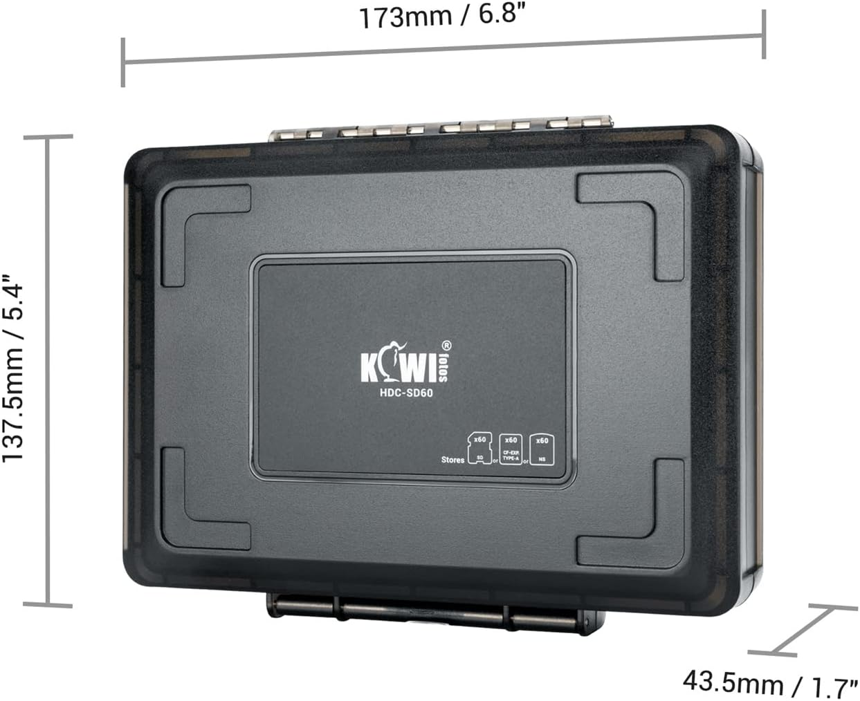 60 Slots SD Card Case Holder for 60 SD/SDXC/SDHC Card Cfexpress Type a Card, PSV PS Vita NS Nintendo Swich Game Card, Stackable Memory Card Case Storage Organizer Water-Resistant & Shockproof image number 3