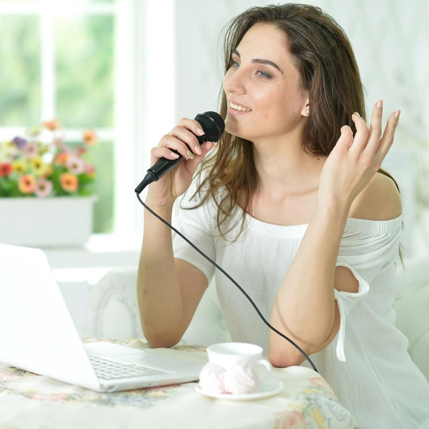 OBLEGY Wired Microphone for Karaoke,Professional Handheld Dynamic Mic with On/Off Switch and 2.5M Cable to 1/4'' Audio Connection, Plug-In Microphone for Amplifier, PA System, Party, Karaoke, Church image number 4