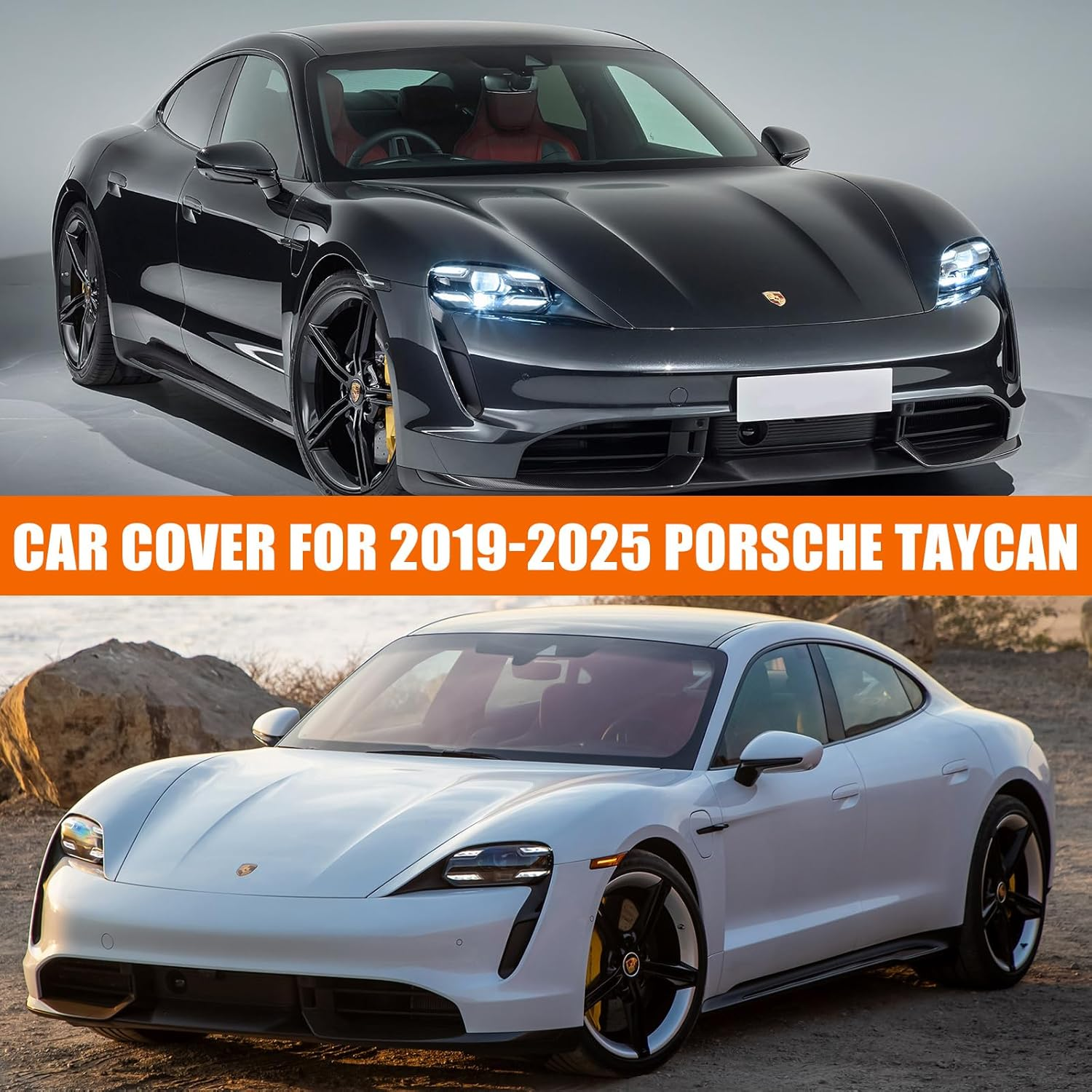 Waterproof Car Cover Replace for 2019-2025 Porsche Taycan, 6 Layers All Weather Custom-Fit Car Cover with Zipper Door, Charging Port for Snow Rain Dust Hail Protection image number 6