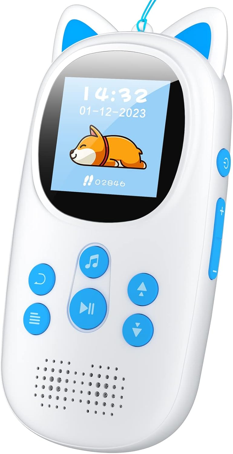 32GB MP3 Player with Bluetooth 5.0, Oilsky 750Mah Kids Music Player with Speaker, Portable Sports Digital Audio Players with FM Radio, Voice Recorder, Pedometer, up to 128GB - Earphones Included image number 2