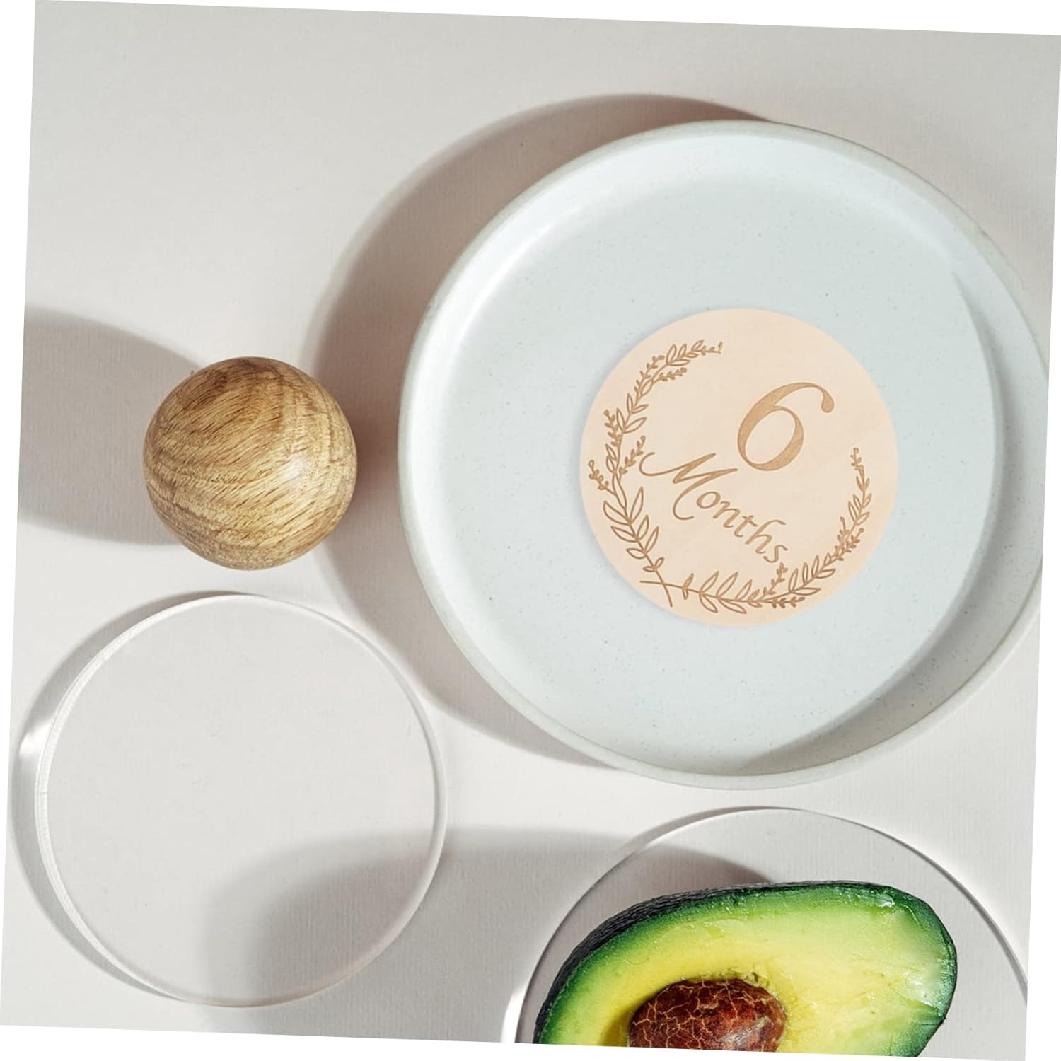 Hohopeti 14Pcs Wooden Growth Milestone Cards Newborn Photo Props Month Announcement for Boy Girl Reusable Recyclable Safe Skin Friendly Design image number 6