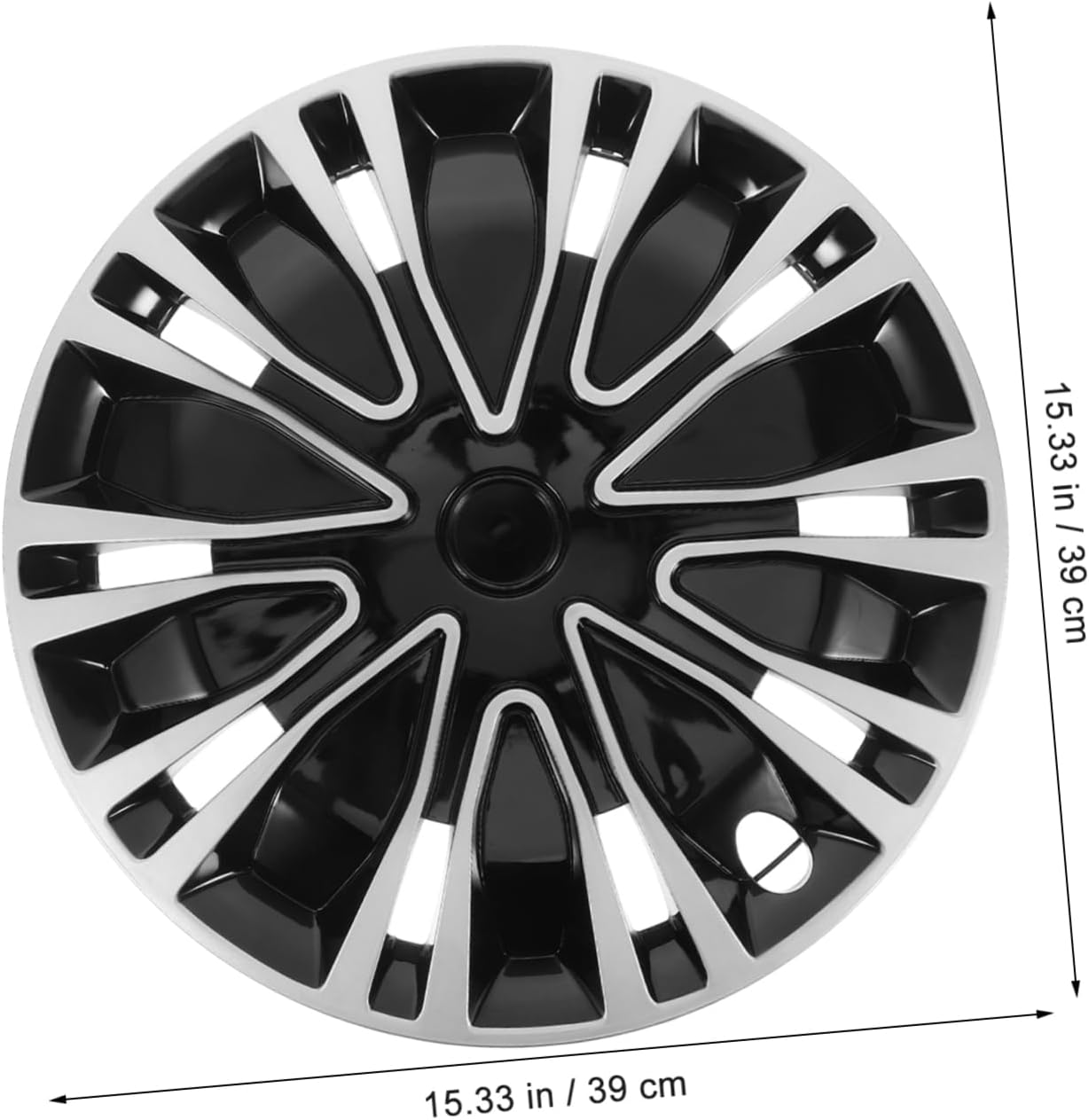 WEKADRIN Automotive Wheel Hub Caps 18.3-Inch Hub Covers for Cars Silver Black Decorative Steel Rim Hubcaps Replacement Suitable for Universal Vehicle Wheels image number 1