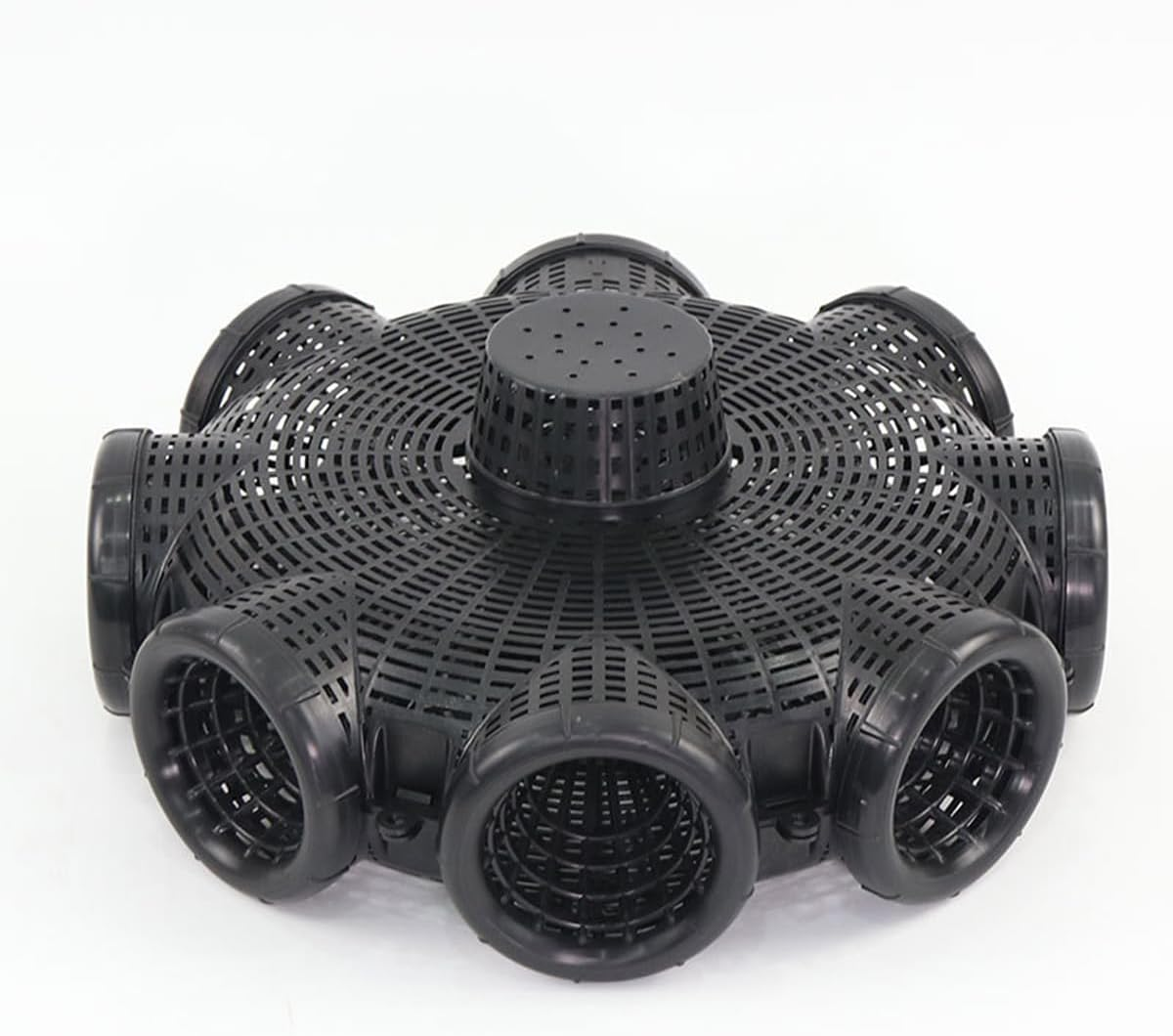 AIMALL Eight-Hole EEL Cage Fish Trap, Yellow EEL and Lobster Catcher, Bottom Sank Fishing Cage for Loach and EEL, 14.57 X 4.33 In image number 4