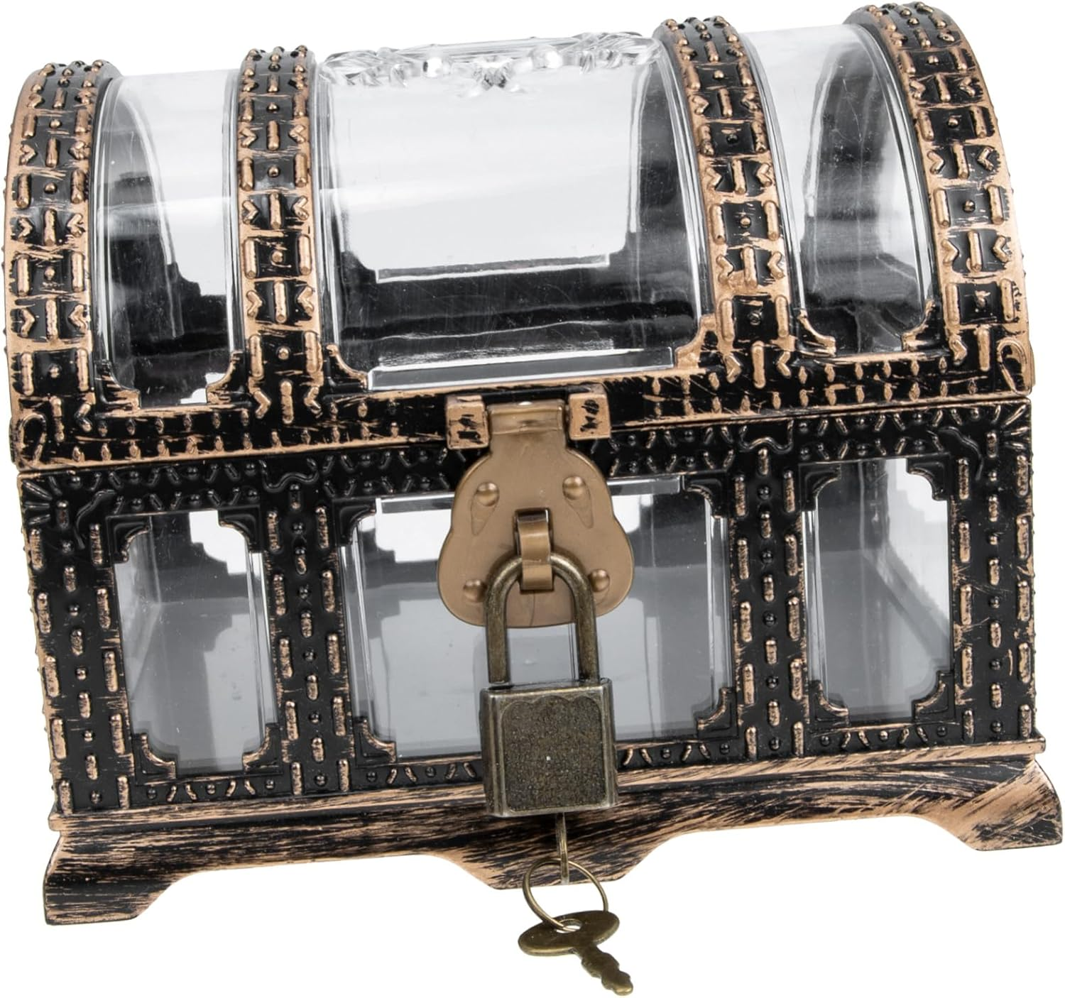 Pirate Treasure Chest and Keepsake Box for Children Medium Vintage-Style Storage Box Jewelry Collection Feature Decorative Toy for Home Organization image number 6