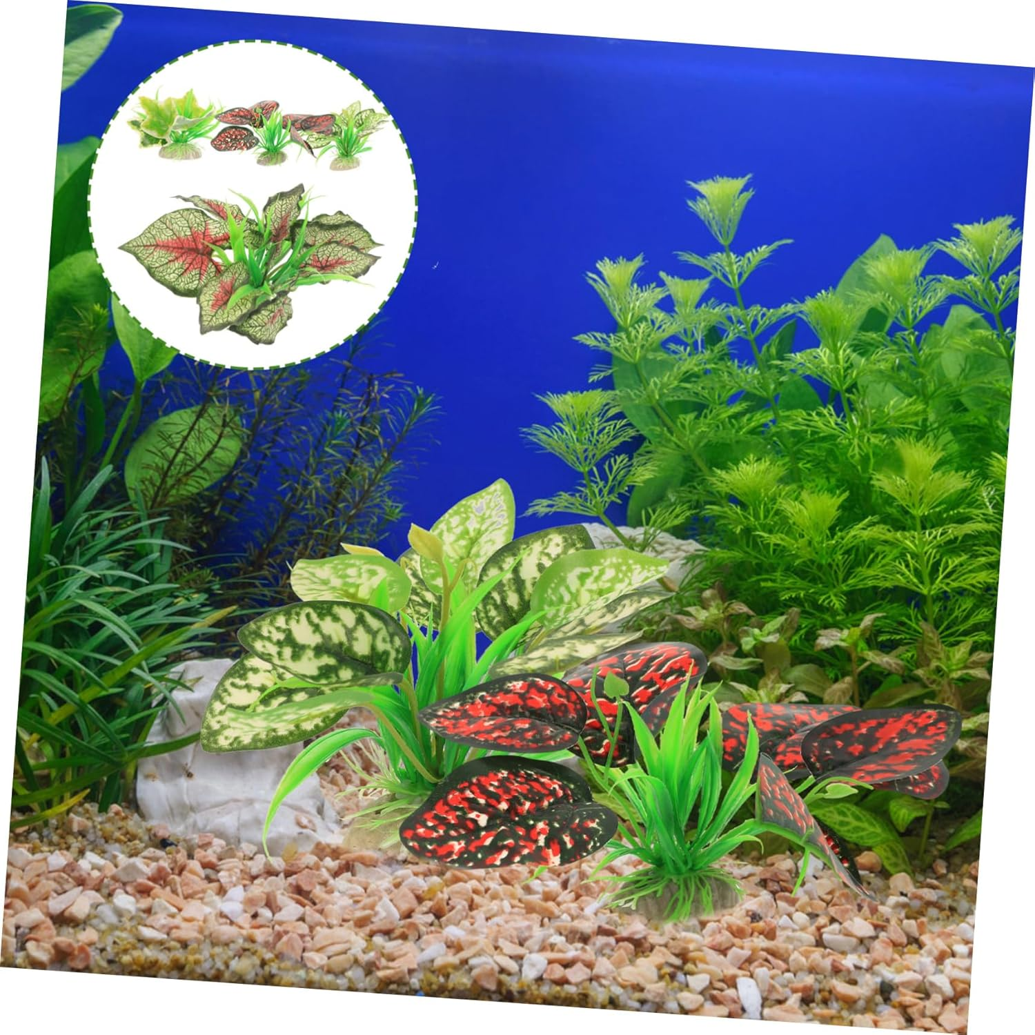 Parliky 4Pcs Artificial Aquarium Plants Simulated Fish Tank Decor Lightweight Faux Water Grass for Aquatic Decoration Safe for Fish and Shrimp Realistic Greenery for Aquariums image number 2