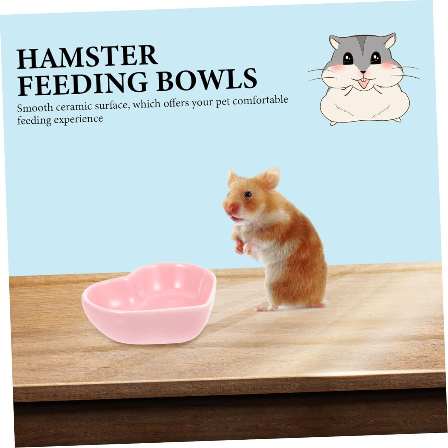3Pcs Hamster Food Bowl Tiny Bowls Hamster Feeder Bowl Pet Food Container Guinea Pig Food Bowl Hamster Ceramic Cute Hamster Feeding Bowls Pink Bottle Ceramics Hedgehog Cat Food Bowl image number 3