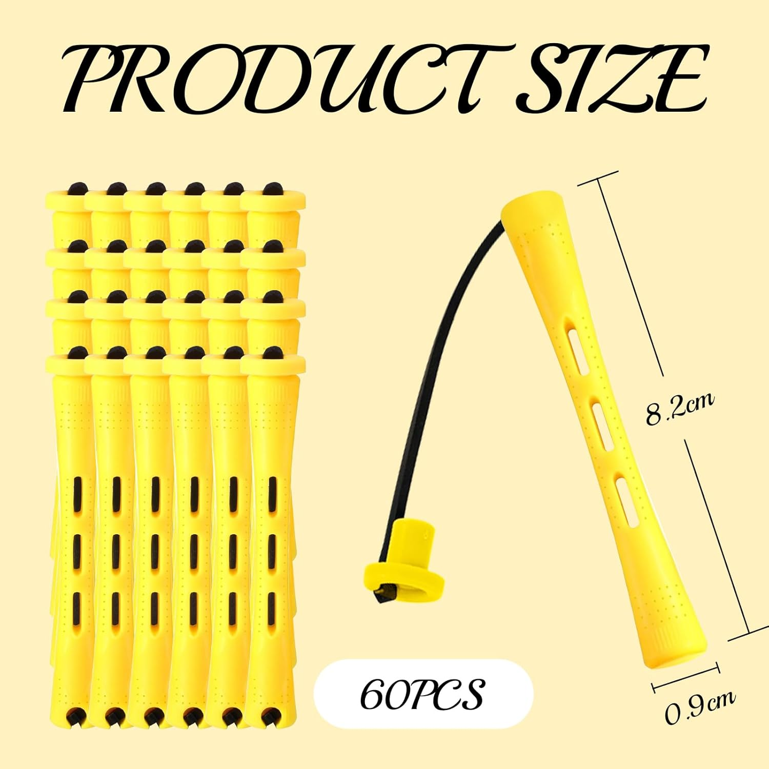 BUOKSLLY Pack of 60 Hair Rollers, Papilots, Perm Set, Complete, Curler Small, 0.28 Inch Hair Roller for Long, Medium Length and Short Hair image number 1