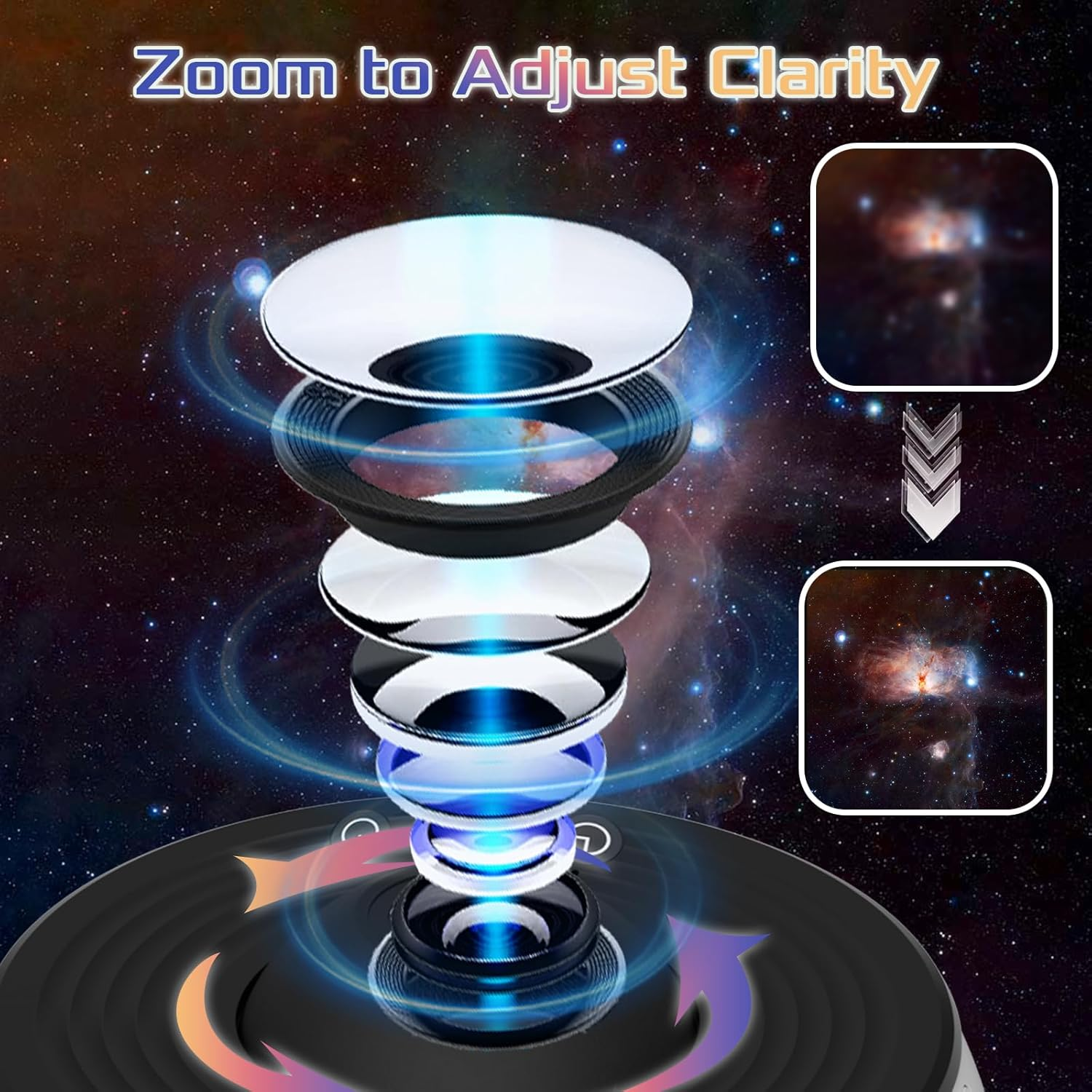 Galaxy Projector, 13 in 1 Home Planetarium Galaxy Projector for Bedroom, Star Projector Galaxy Light with Timer, Adjustable Focus Night Light Projector for Kids Adults, Room Decor (Black) image number 2