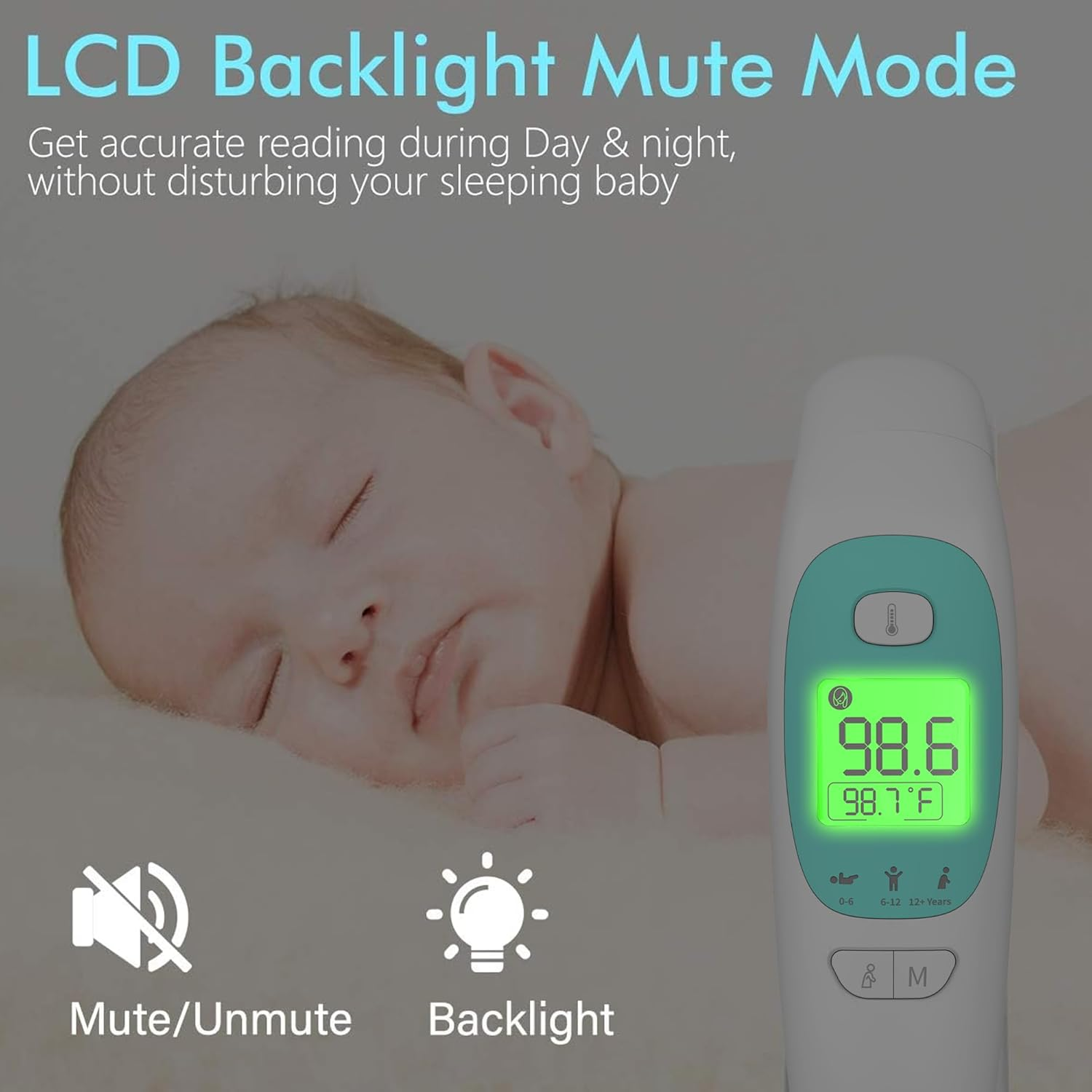 Mitdir&reg; 20M Infrared Digital Ear and Forehead Thermometer, Non Contact Medical Temperature Thermometer for Adults Children Baby and Object with Fever Alarm, Instant Reading, Memory Function (20 M)