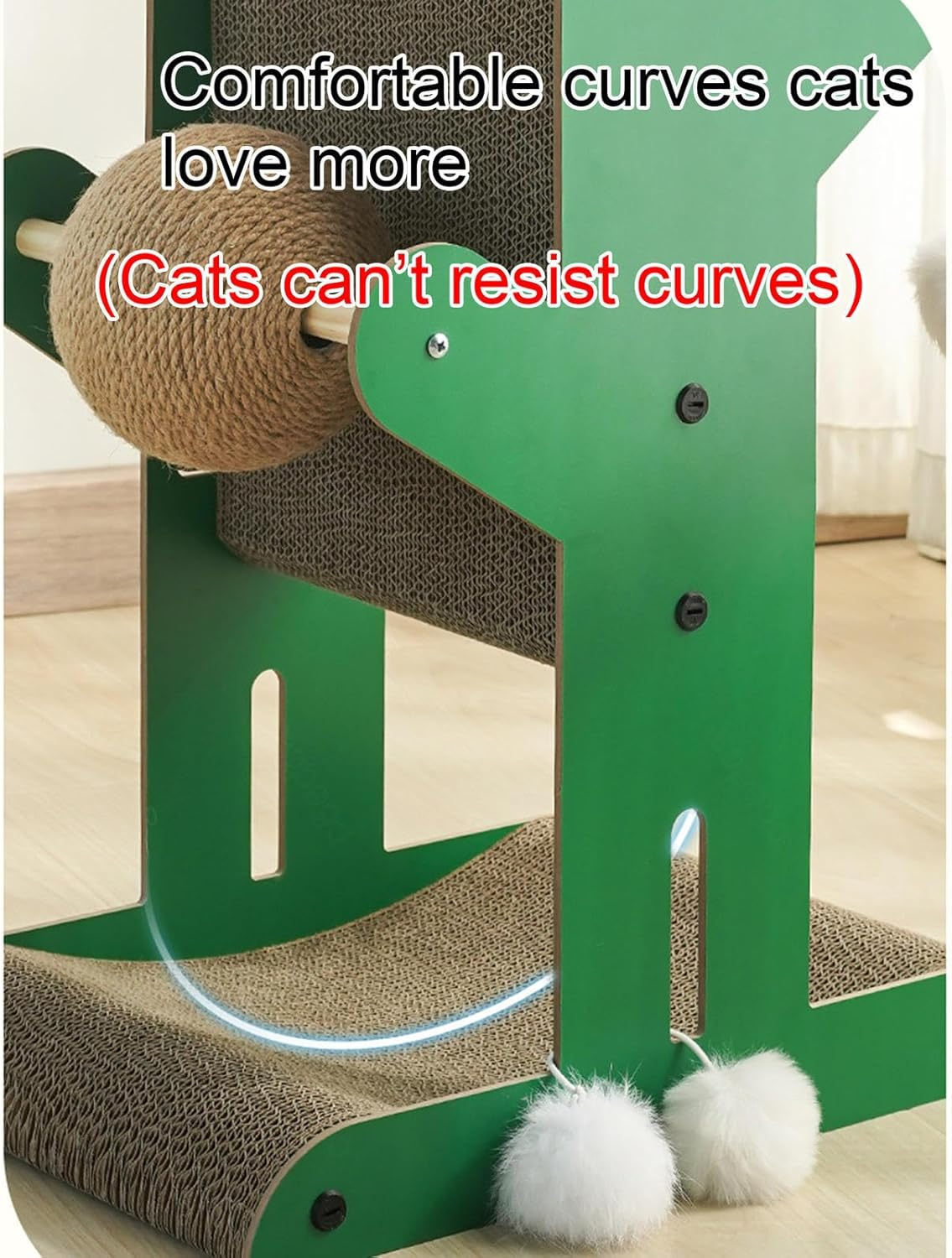 Cat Scratching Post Sisal Vertical Scratcher Posts,Plush Multi Level Cat Tower with Scratching Posts, Perch Style Bed, Cat Condo and Hanging Toy for Cats and Kittens image number 3