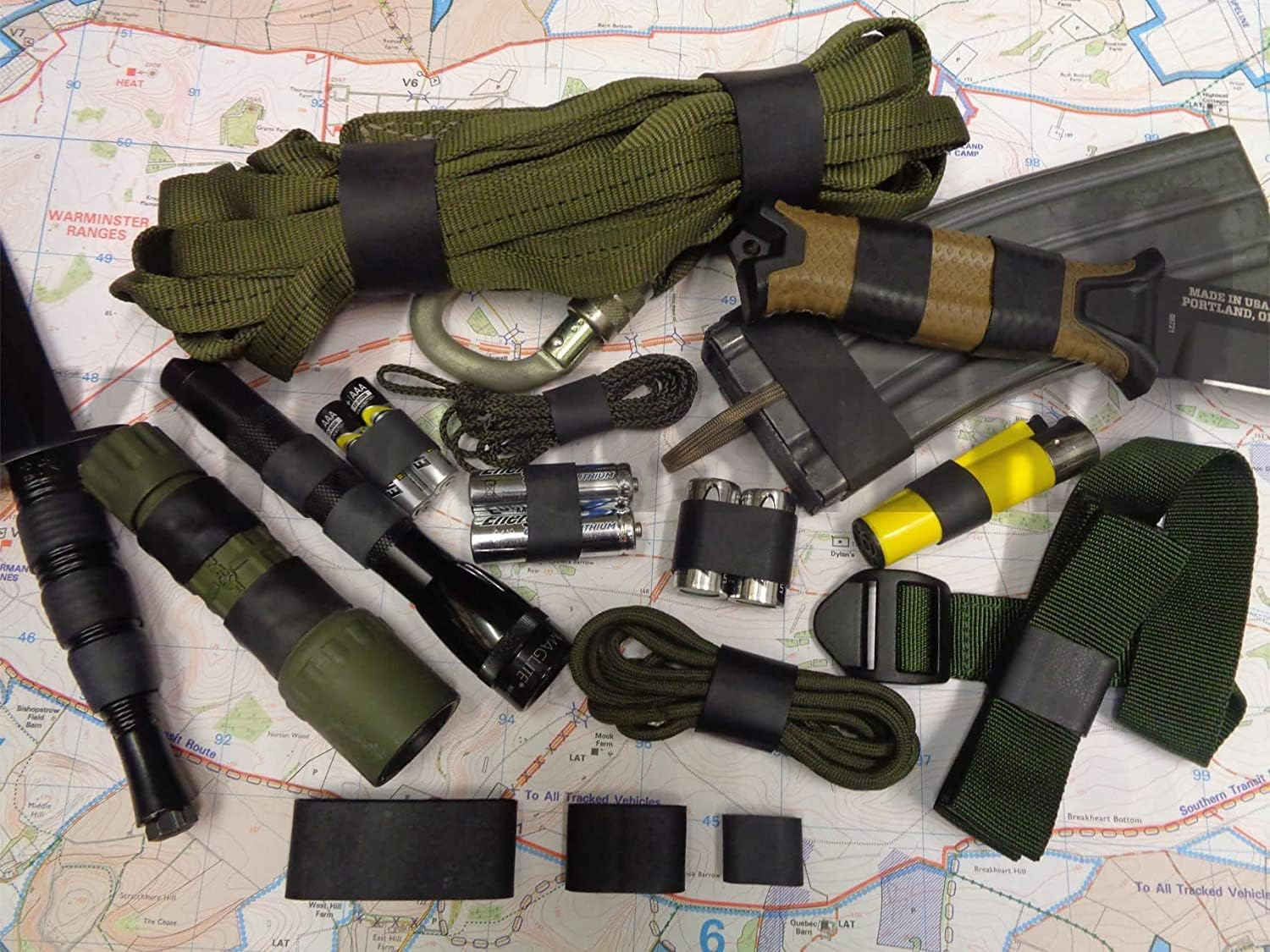 Tactical Rubber Bands Size #94 (3 1/2'' X 3/4''), 25 Pcs Black Thick Extra Wide Large Strong Heavy Duty Rubber Bands for Office, Home, School, Industrial, Outdoor Camping Survival Hunting image number 5