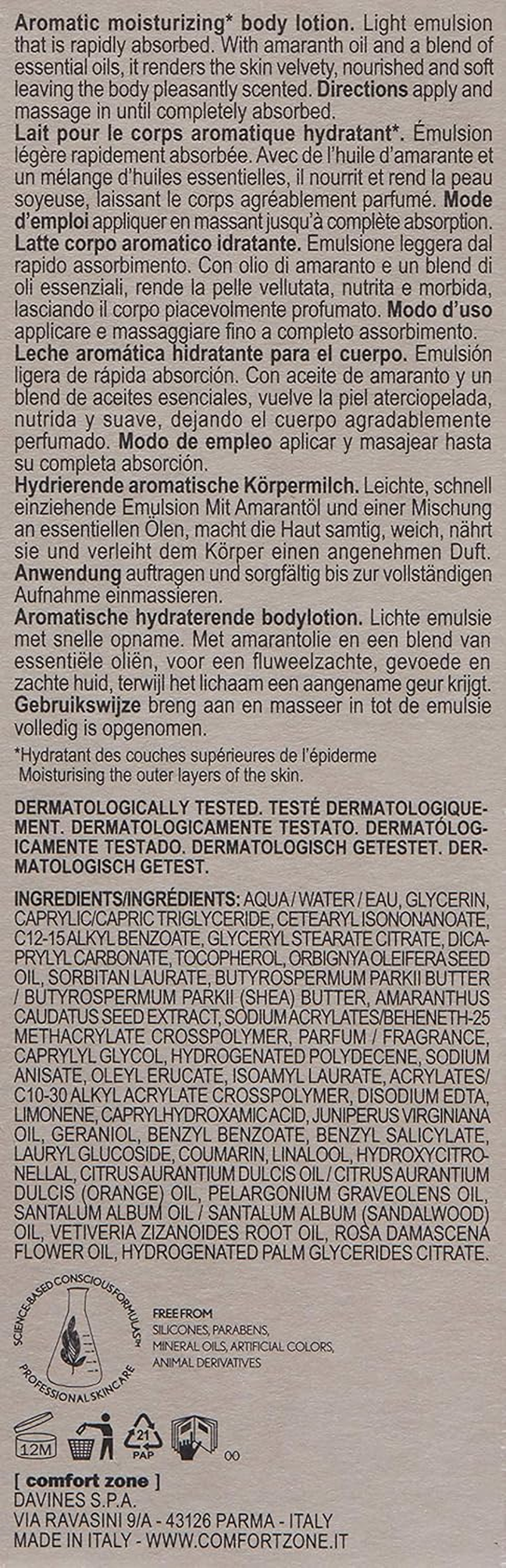 Comfort Zone Tranquillity Body Lotion 200 Ml (Pack of 1) image number 4