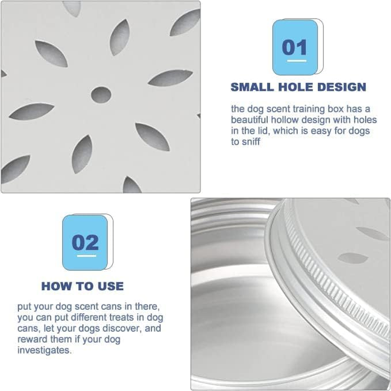 Dog Scent Work Tins Dog Scent Training Kit, 9 Pcs Police Dog Nose Work Containers, Dog Training Dog Nose Work Containers Metal Tins, Dog Scent Work Tins Dog Training Containers,Dog Scent Training Box image number 2