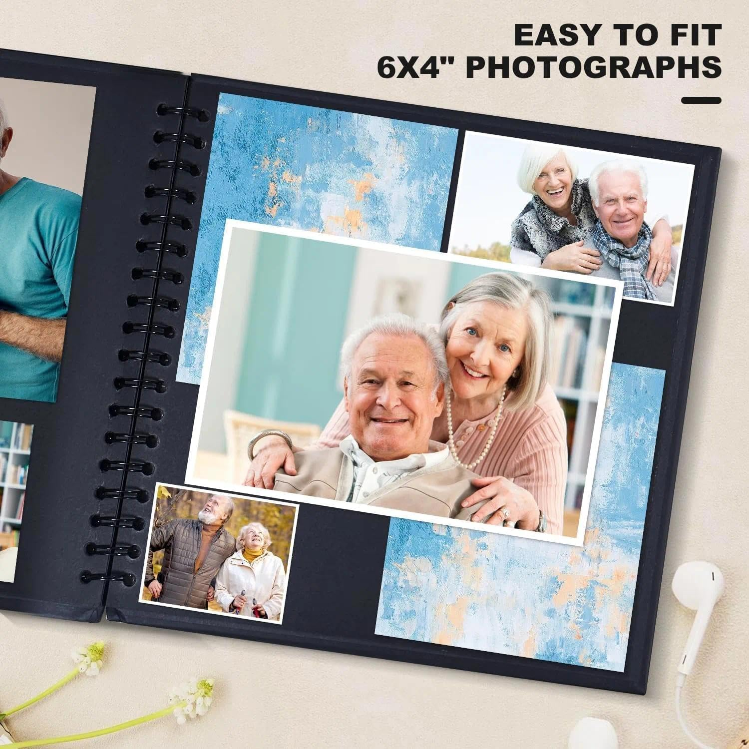 Scrapbook Album, DIY Scrapbook, 8X8 Inch, Spiral Binding, Baby Memory Book, Wedding Scrapbook, Family Photo Album - Customizable, Kraft Paper Pages - Photo Album with Writing Space, Leralsta image number 5