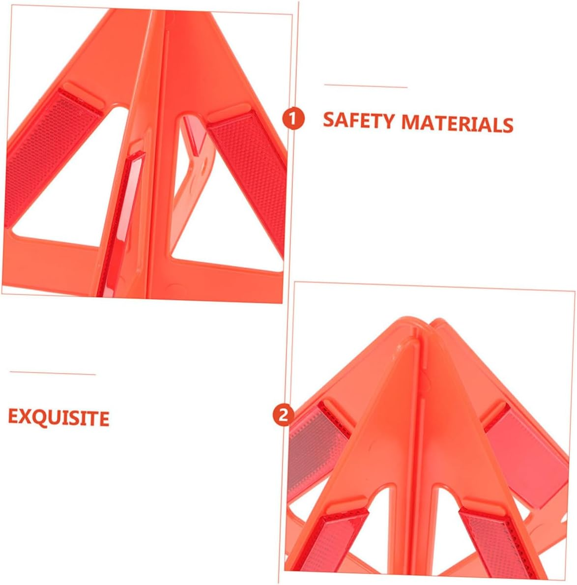 MAGICLULU 4Pcs Reflective Warning Triangles Car Roadside Safety Kit High Visibility Vehicle Accessories for Breakdown and Accident Emergency Use image number 4
