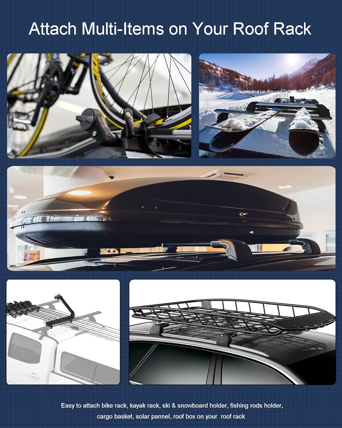 T Track Bolts Nut Kit, 1/4-20 5/16-18 Threading, 5/32 Thick Square Head, Stainless Steel M6-1 M8-1.25 T Slot Bolts Roof Rack Clamps Adapter for Thule, Yakima, Whispbar, Rhino Roof Bike Rail, 6 Count