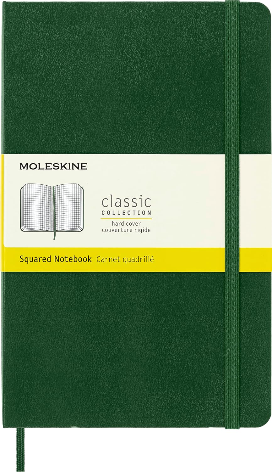Moleskine - Classic Hard Cover Notebook - Grid - Large - Myrtle Green image number 4
