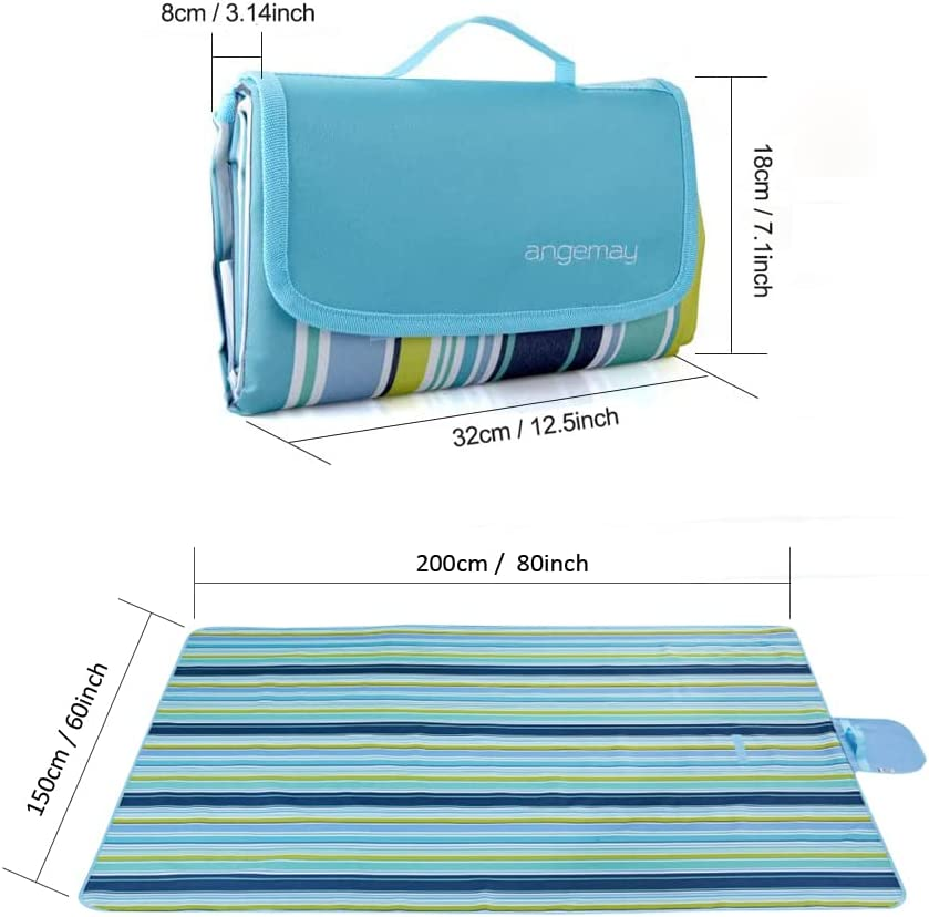 Angemay Outdoor & Picnic Blanket Extra Large Sand Proof and Waterproof Portable Beach Mat for Camping Hiking Festivals image number 6
