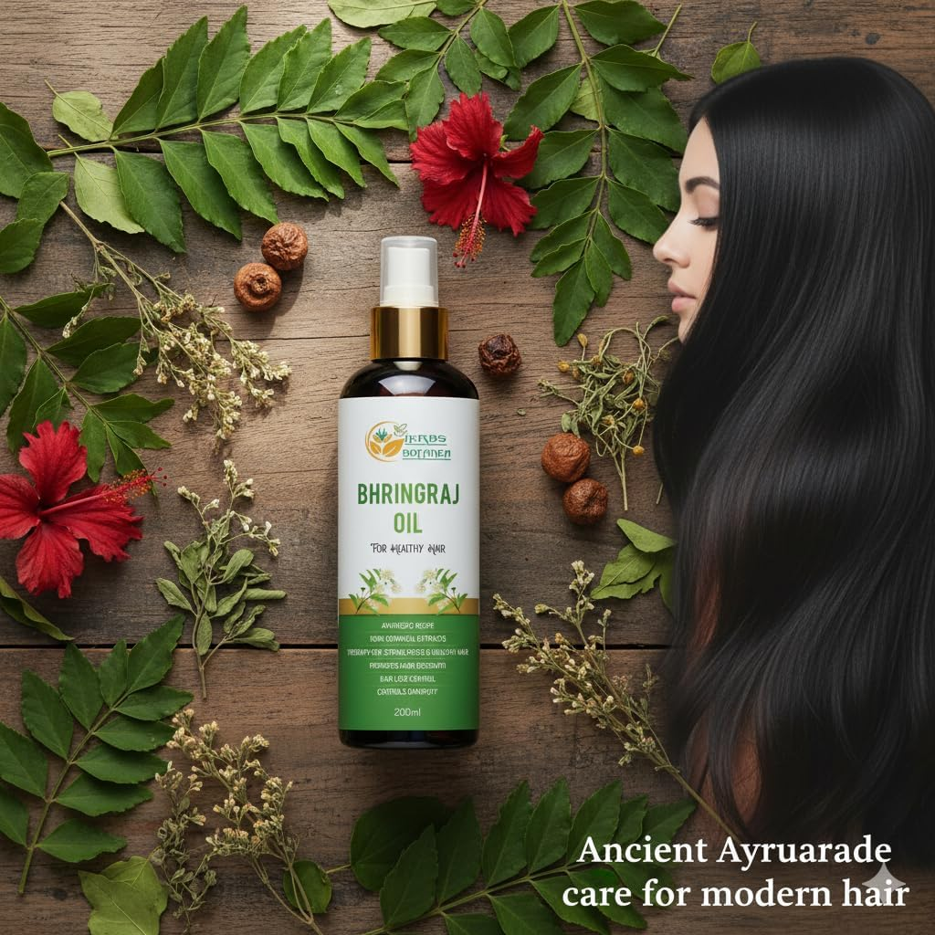 Herbs Botanica Bhringraj Hair Oil 200 Ml &ndash; Pure, Natural Herbal Oil for Nourishing, Conditioning & DIY Haircare image number 6