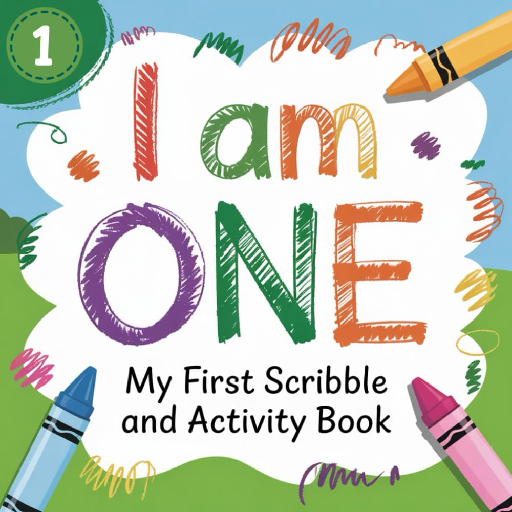 I Am One - My First Scribble and Activity Book: Drawing, Activity, Coloring and Blank Doodle Pages - Gift for 1 Year Old Babies