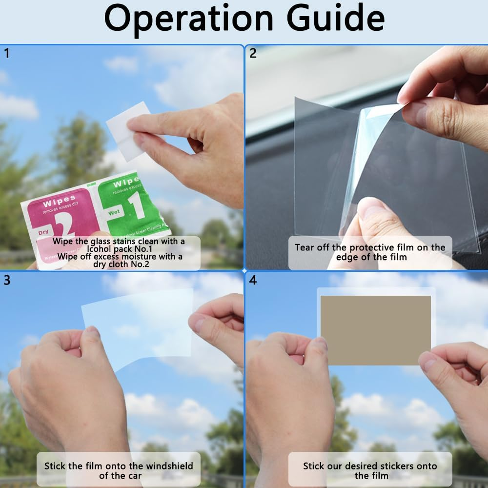 Sonku Windshield Applicator,8 Pack Static Cling for Stickers Easy Application, Removal and Re-Application - 3.8 X 5.8 Inch,Heat-Resistant image number 3