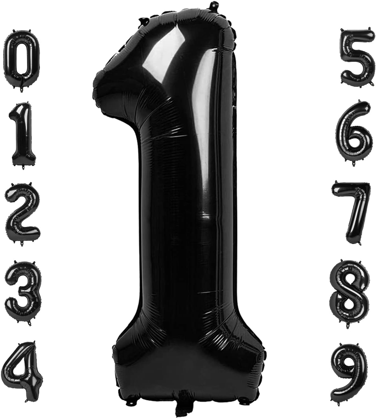 Number 1 Balloon 40 Inch Jumbo Digit Mylar Foil Black Balloons for Girl Boy 1St 1 11 21 Birthday Decorations Baby Shower Photo Shoot, Wild One Giant Balloons