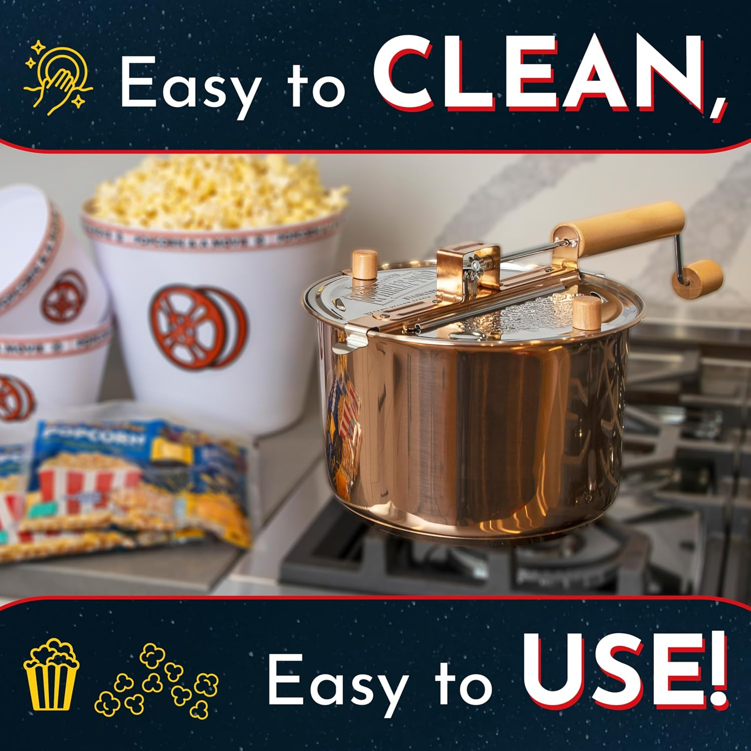 Original Whirley-Pop Popcorn Popper - Nylon Gear - Red image number 6