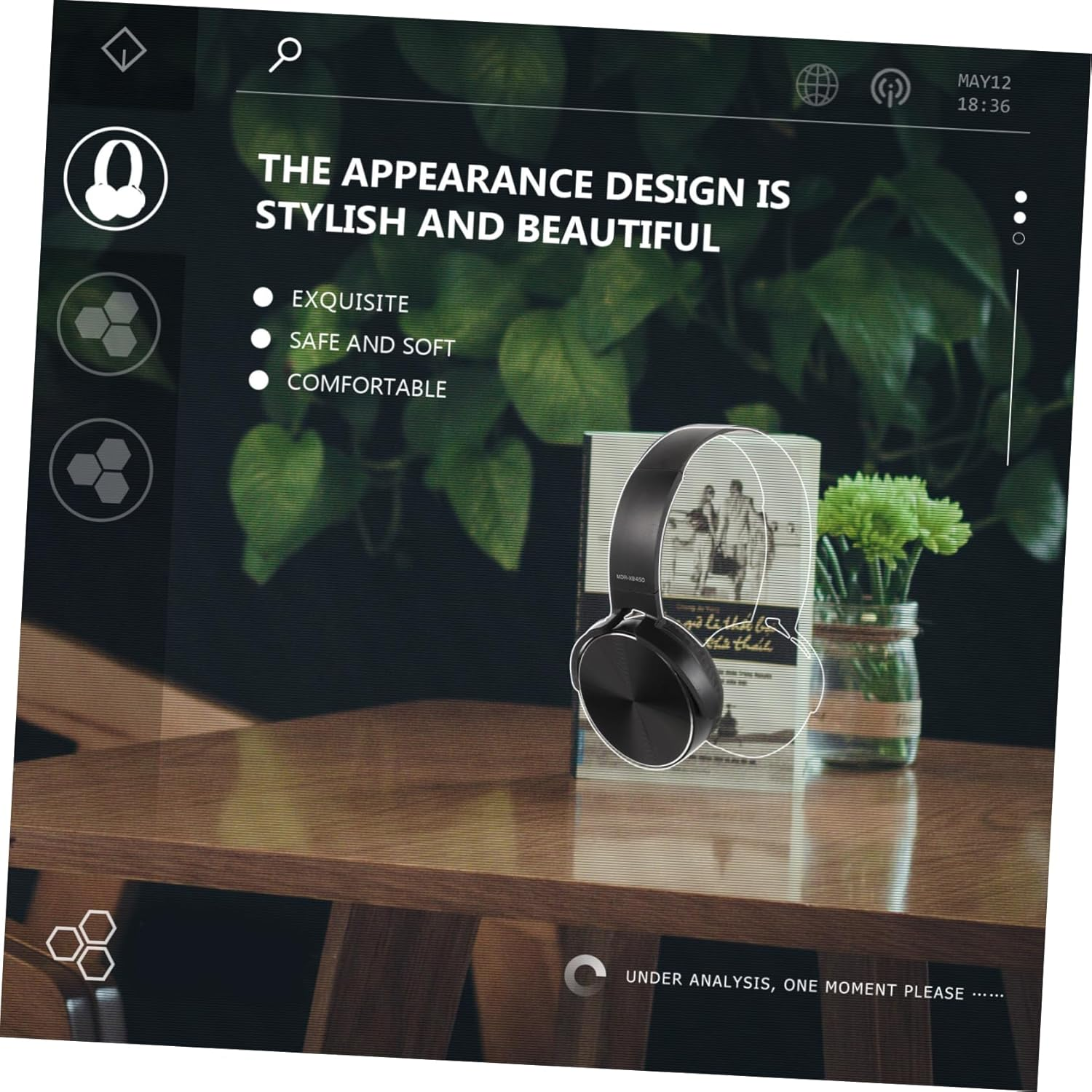 Vaguelly Portable Noise Reduction Headset with Microphone, Head-Mounted Wired Headphones for Computer and Laptop, Black Portable Music Headphone Suitable for Office and Travel Use image number 2