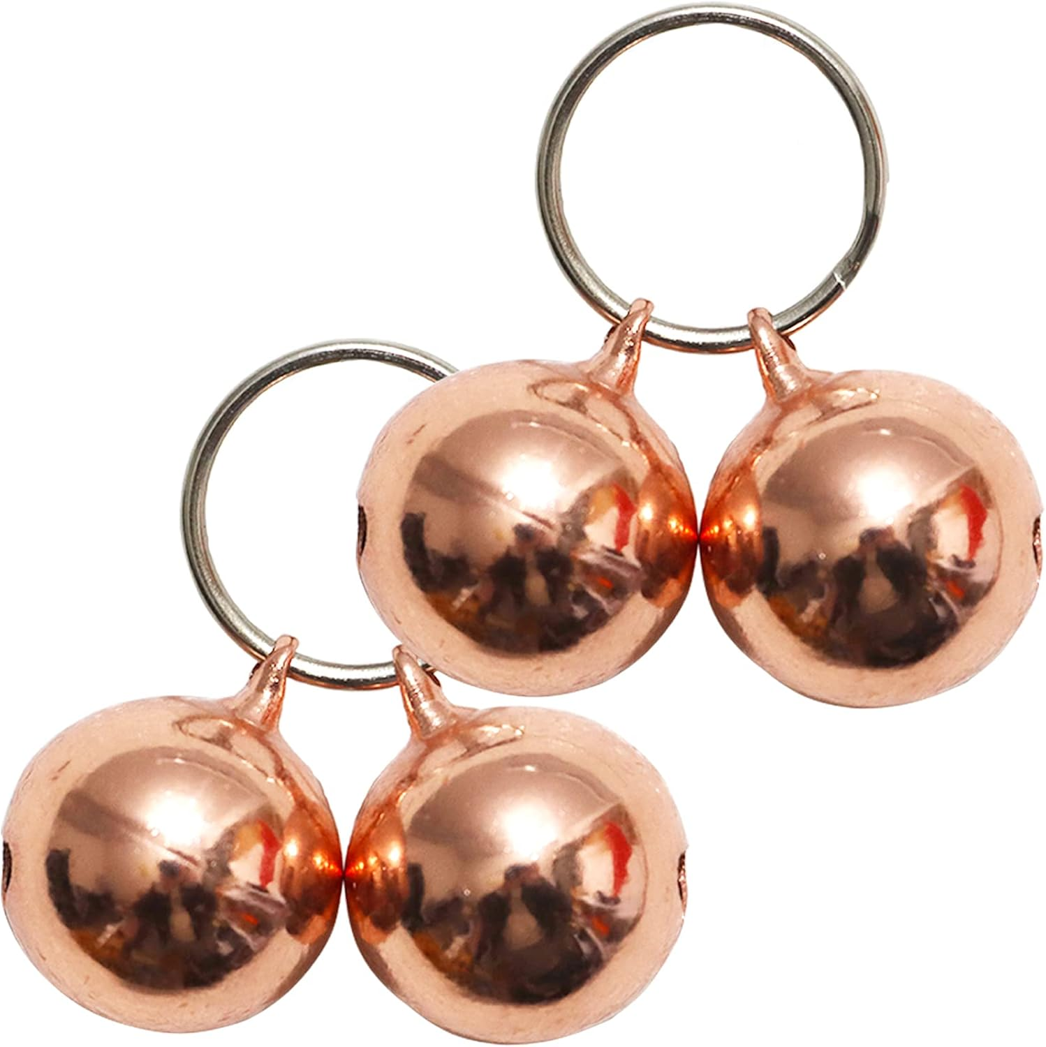 SJANE 4 Pack Cat & Dog Copper Bells - Pet Tracker Training | Pet Collar Accessories | save Birds & Wildlife