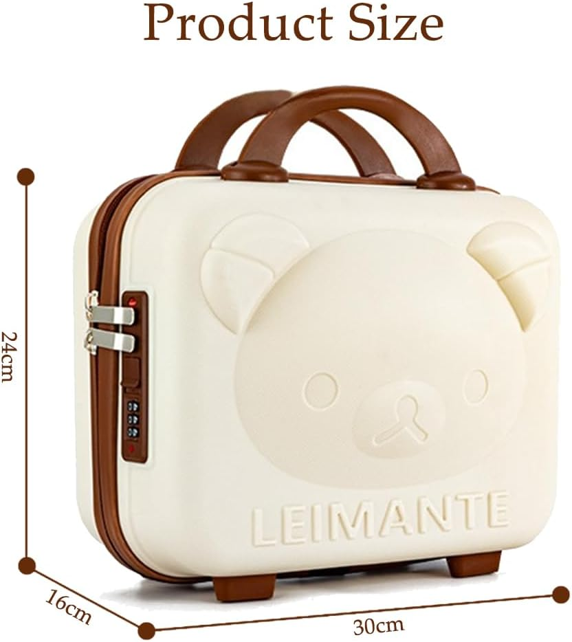 Hard Shell Makeup Case Organizer, Portable Mini Suitcase with Combination Locks and Elastic Band, Small Travel Hand Luggage Cosmetic Case for Women Girl image number 6