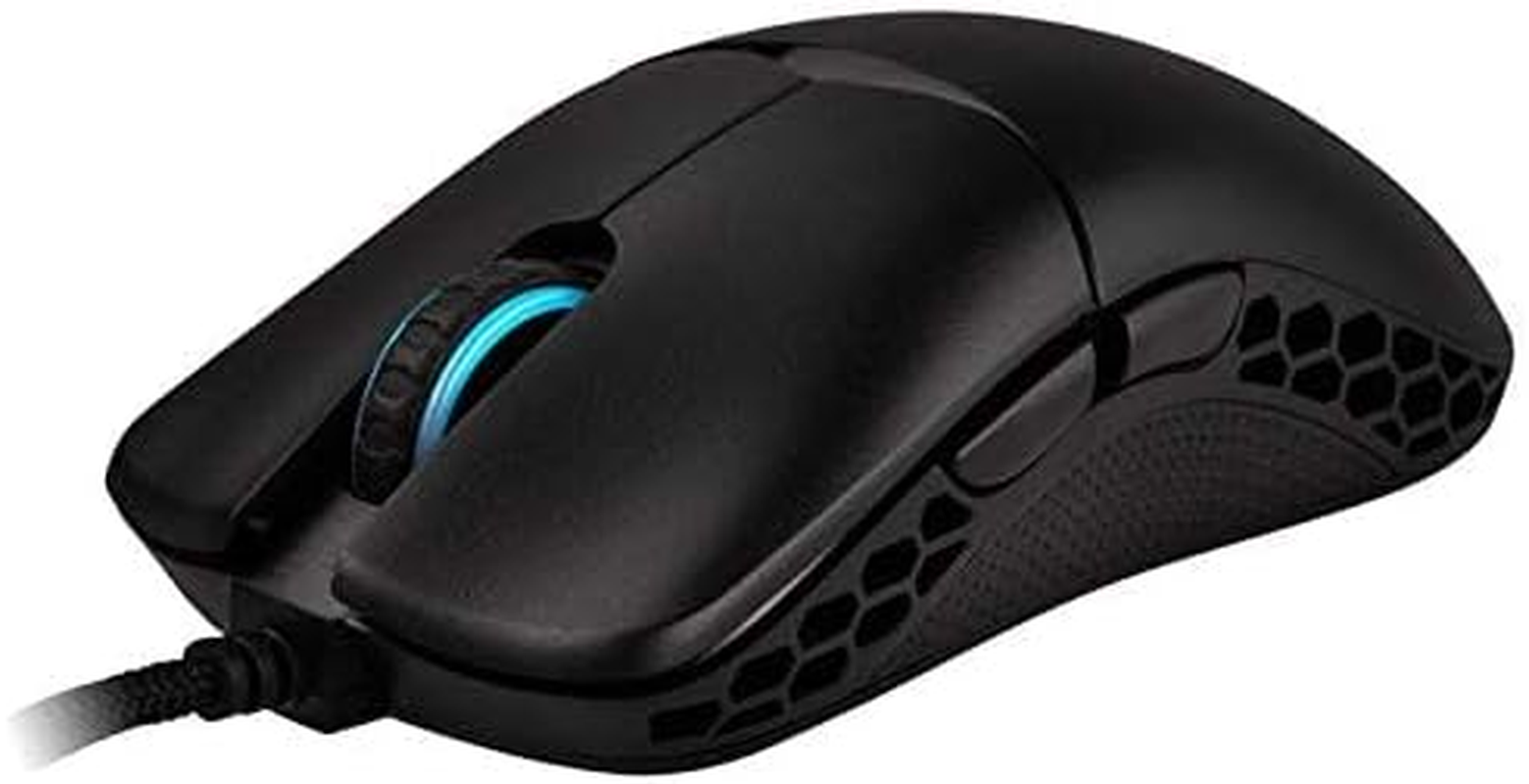 Ducky Feather Gaming Mouse for Right and Left-Handed Users - Pixart PMW3389 Optical Sensor 16000 DPI - 65 G - 7 Buttons - Flexible Cable - ARGB Gaming Lighting (Huano 50M Micro Switches, Black) image number 1