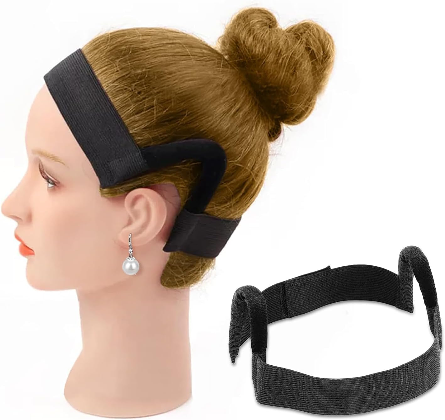 Ear Free Stretchable Adjustable Bands, 3Pcs Ear Free Stretchable Adjustable Straps for Wigs, Breathable Lightweight Fabric Lace Bands for Wigs image number 3