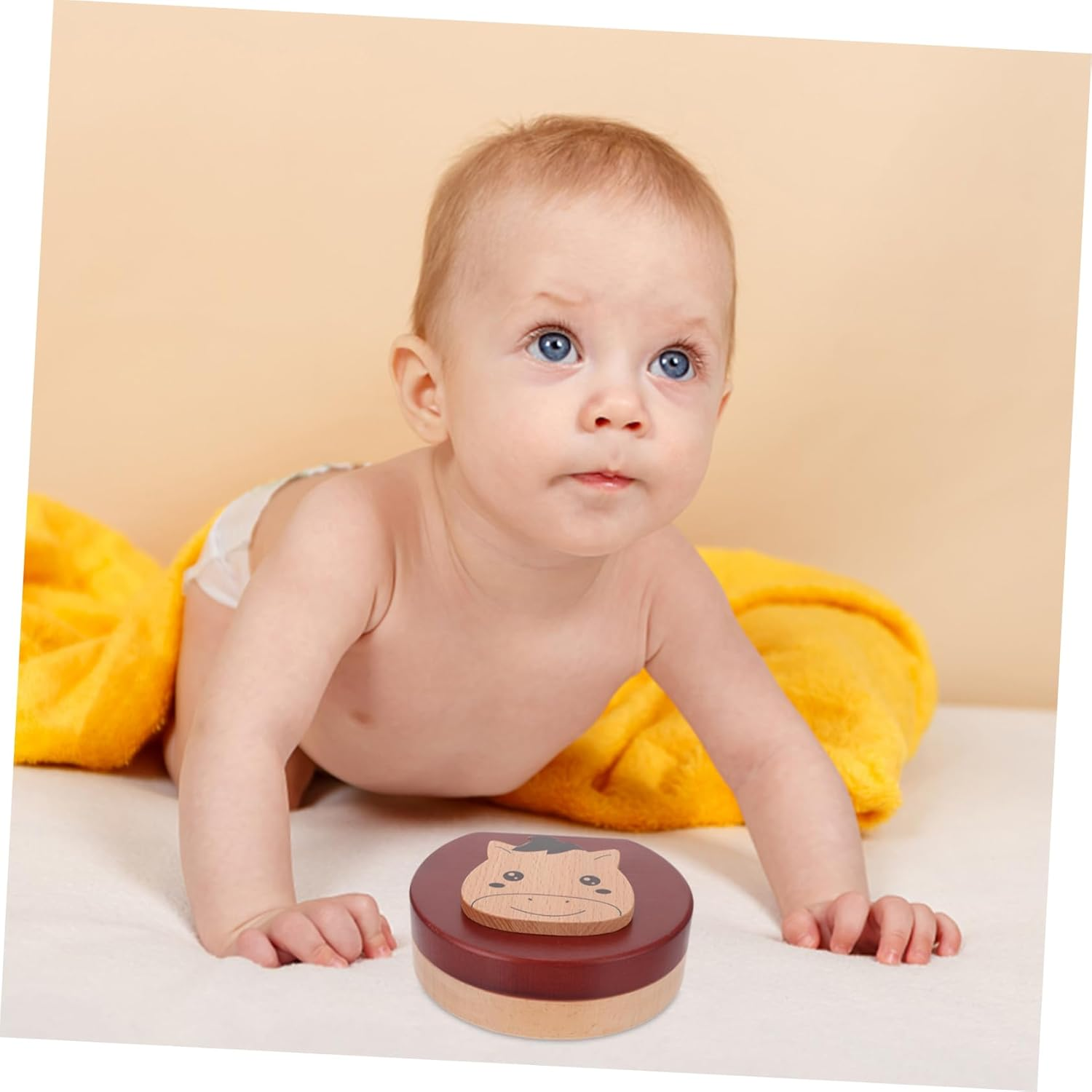 Baby Tooth Box Keepsake Organizer Wooden Tooth Holder for Boys and Girls Storage Case Zodiac Horse Design for Childhood Memory image number 5