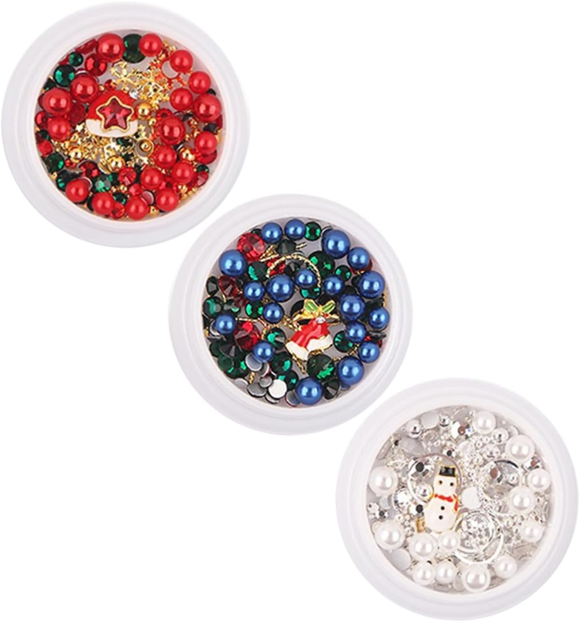 IWOWHERO Snowflake Nail Art Jewelry Alloy Nail Stickers Christmas Manicure Decorations image number 6