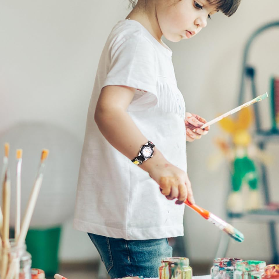 Gatuida Children'S Watch Kids Cartoon Car 3D Watch Girl Child PVC Water Proof Blue Pattern Kid Watch - Orange image number 5